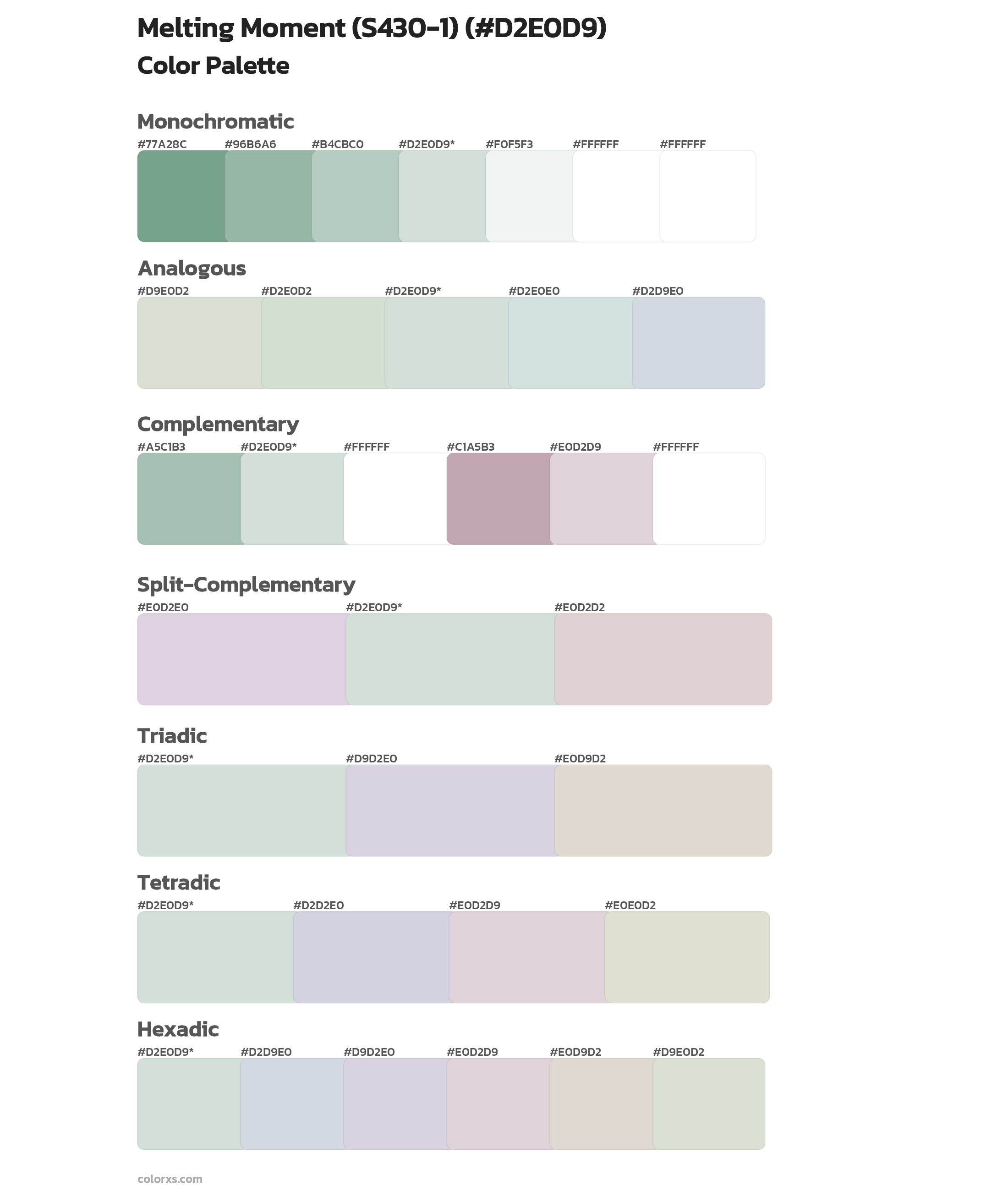 Melting Moment (S430-1) Color Scheme Palettes