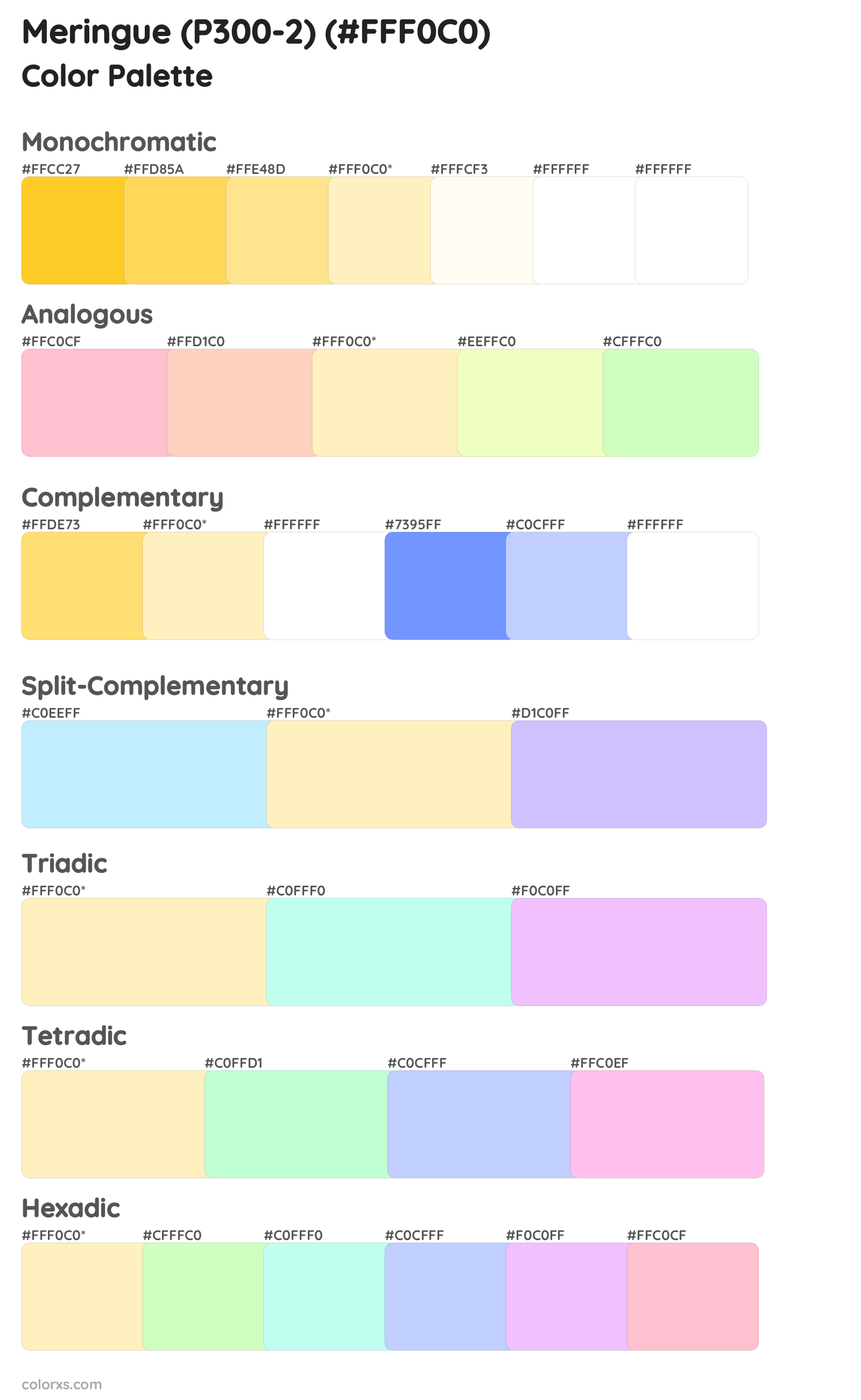 Meringue (P300-2) Color Scheme Palettes
