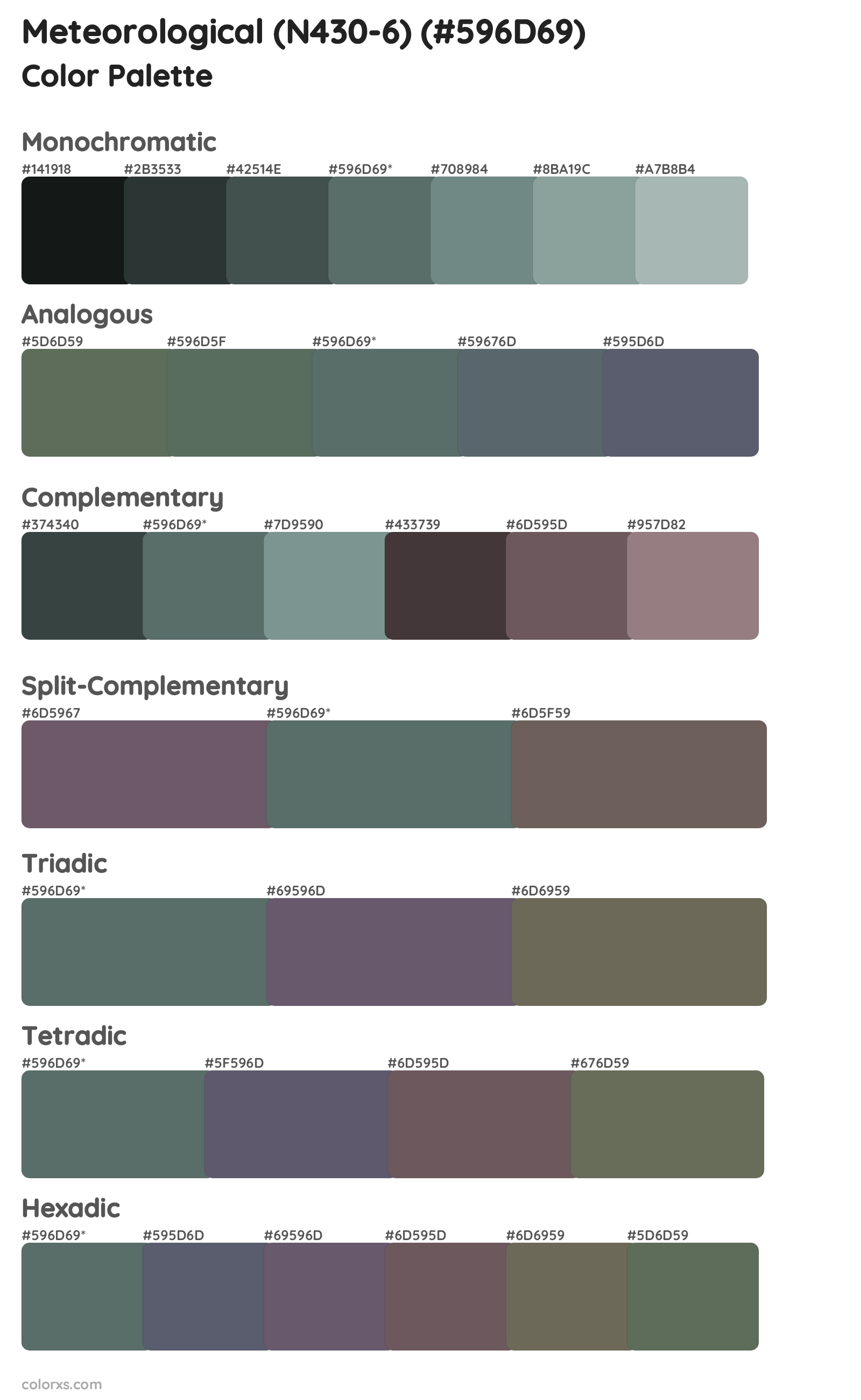 Meteorological (N430-6) Color Scheme Palettes