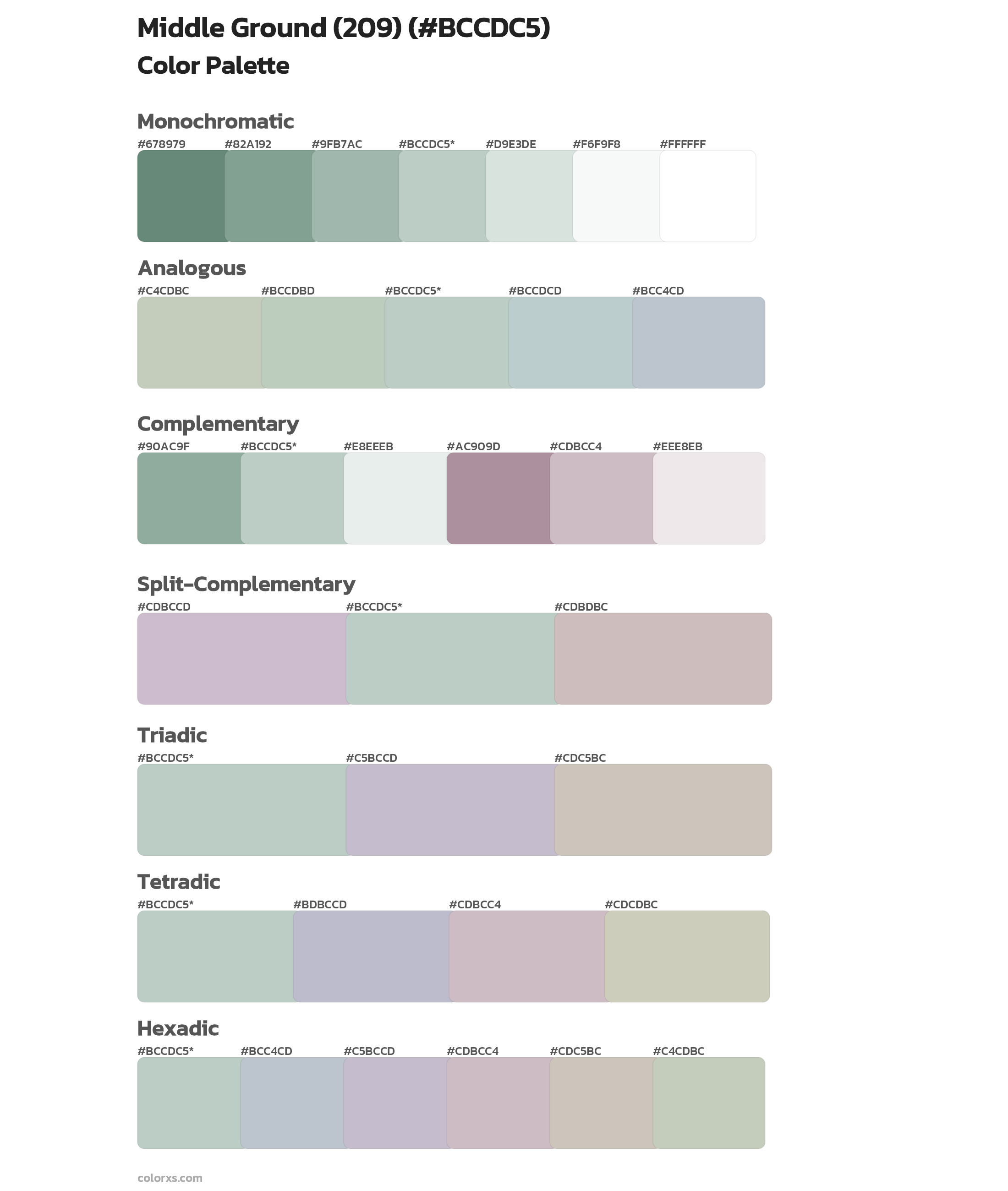 Middle Ground (209) Color Scheme Palettes