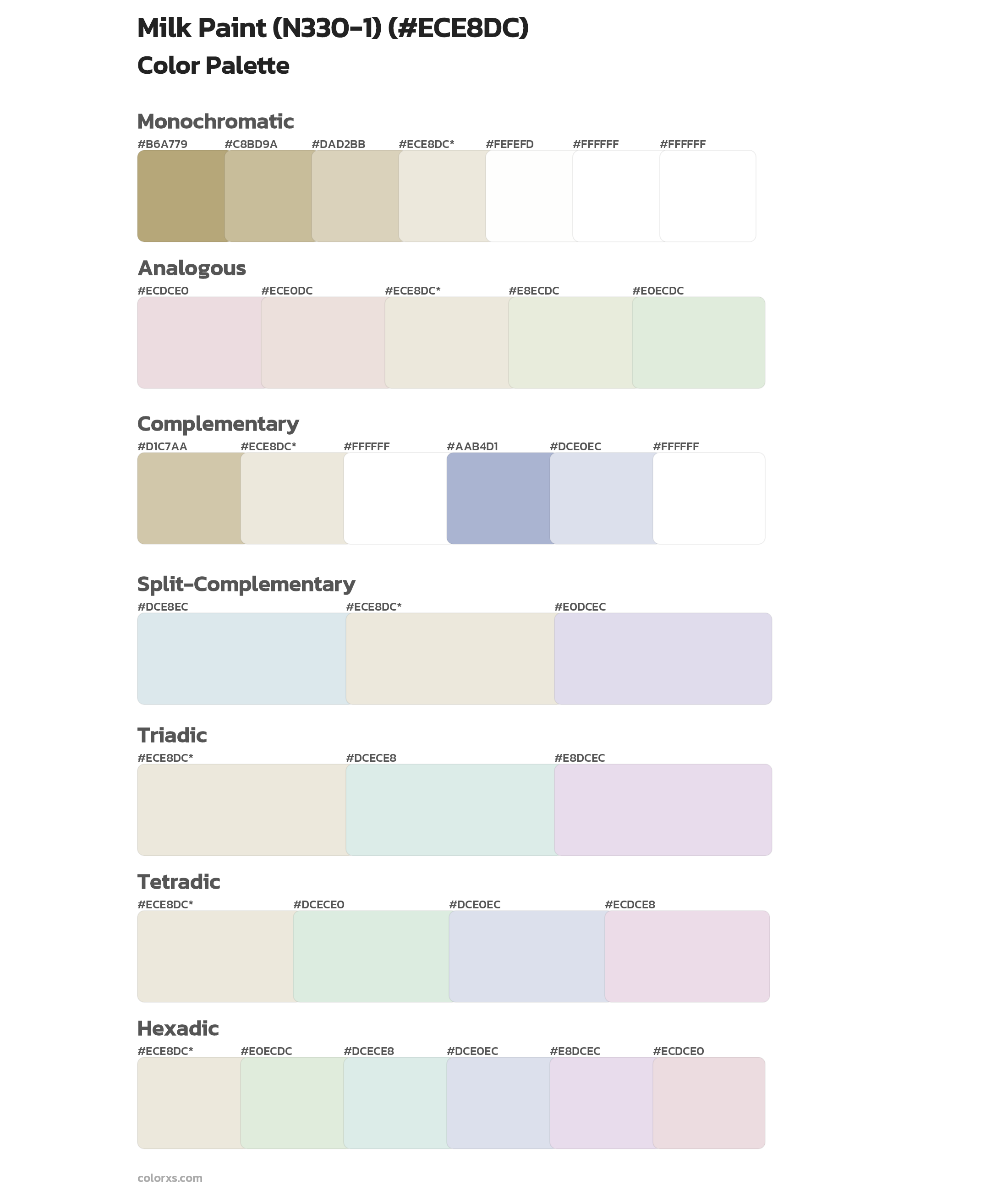 Milk Paint (N330-1) Color Scheme Palettes