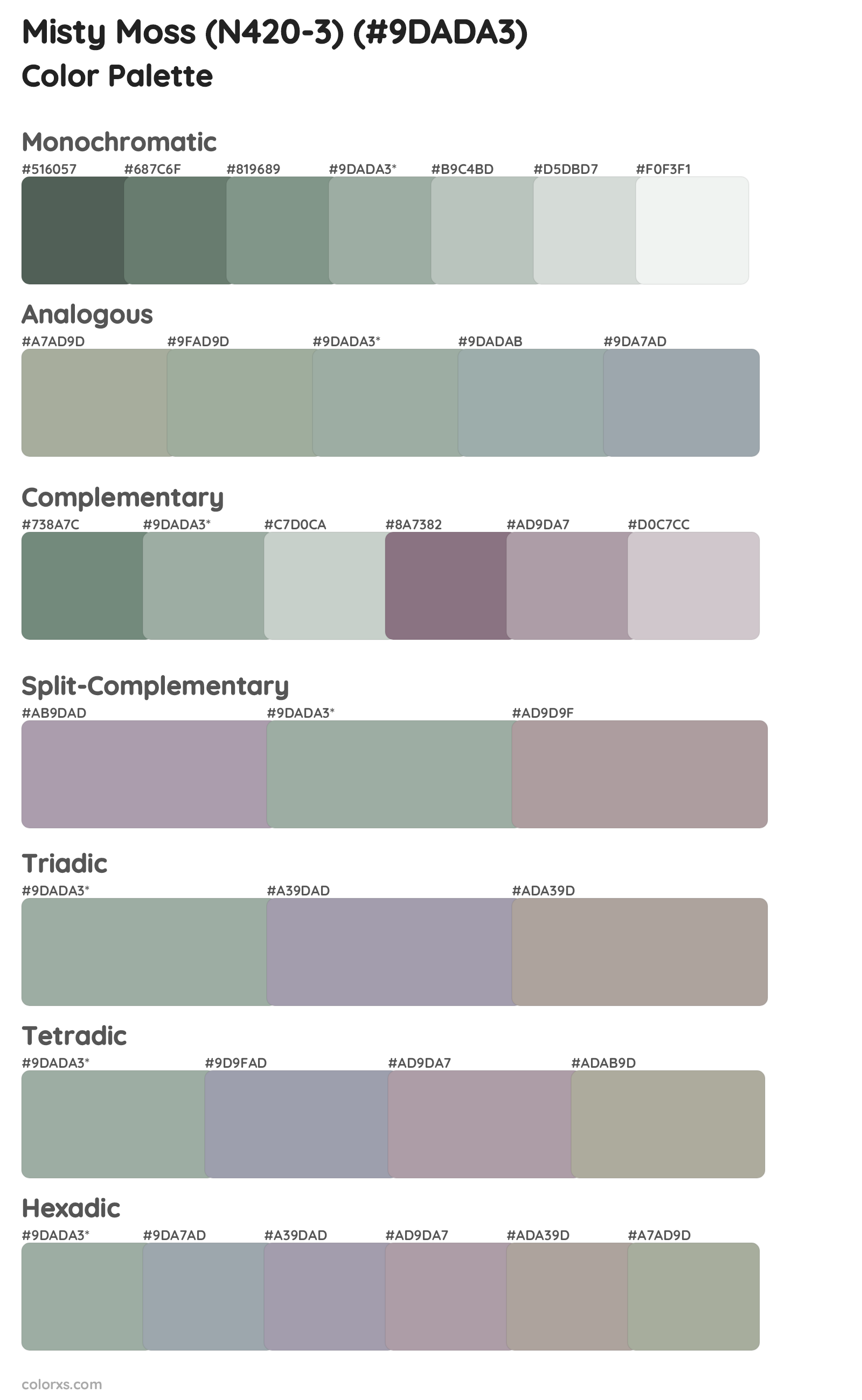 Misty Moss (N420-3) Color Scheme Palettes