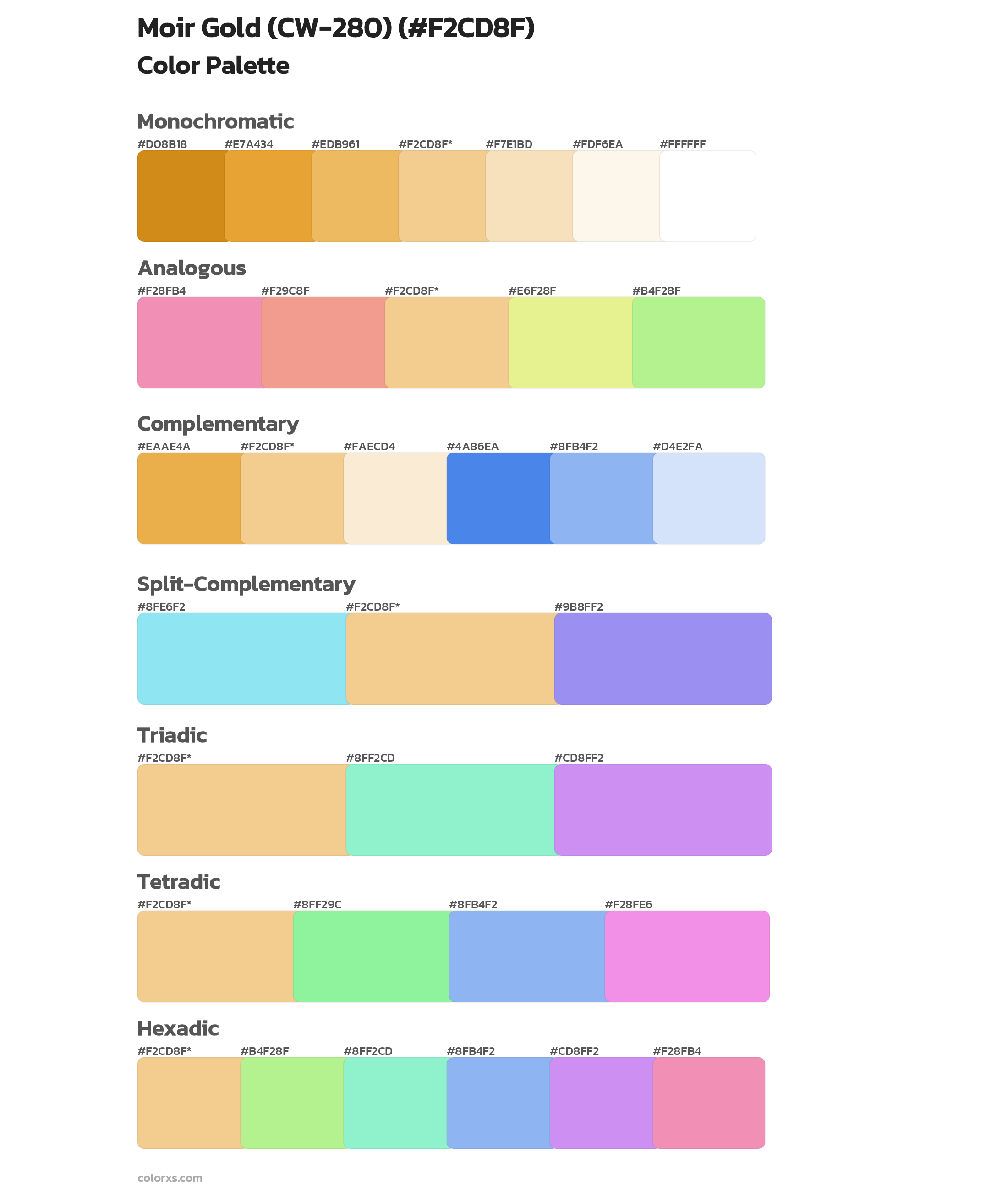 Moir Gold (CW-280) Color Scheme Palettes