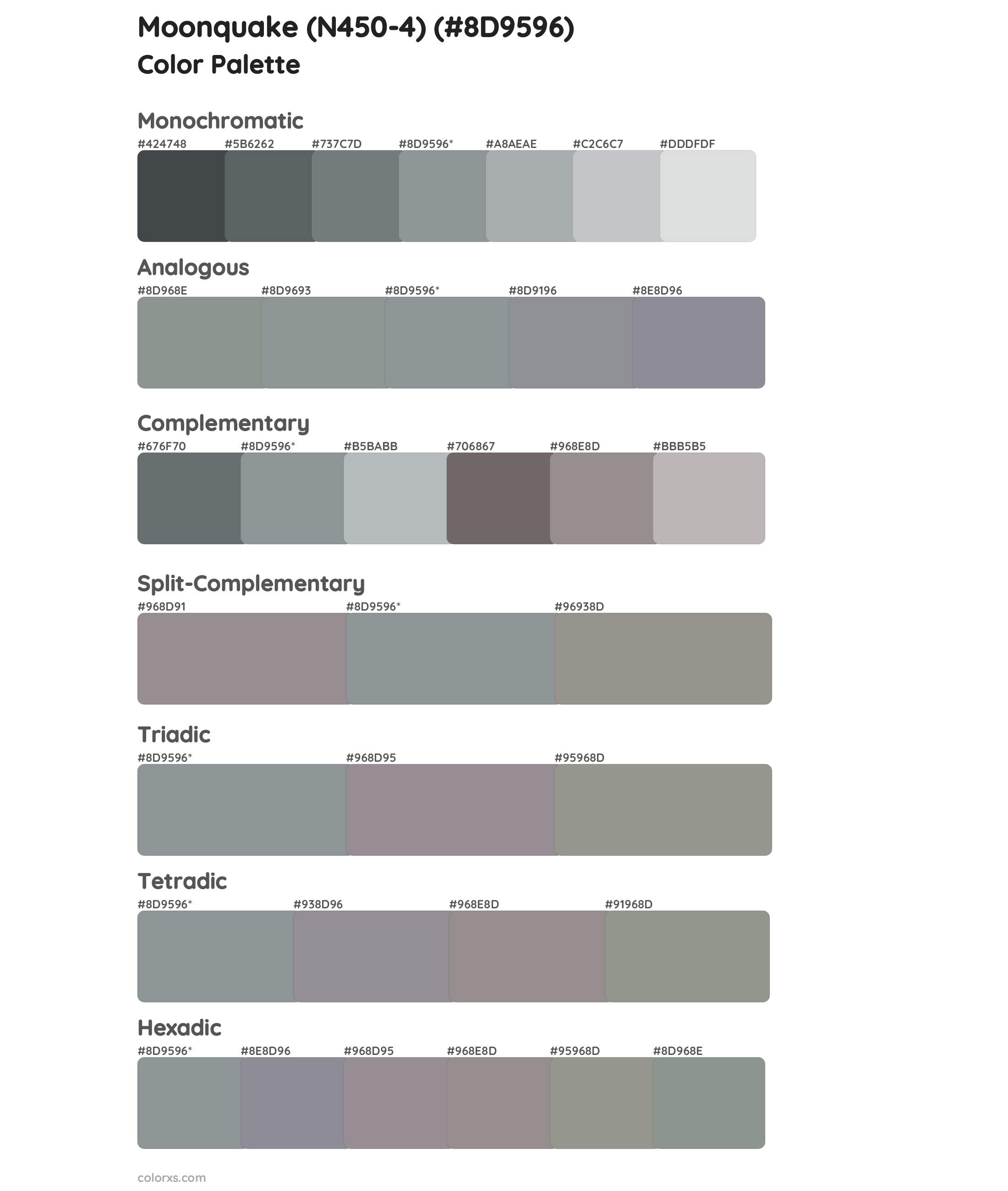 Moonquake (N450-4) Color Scheme Palettes