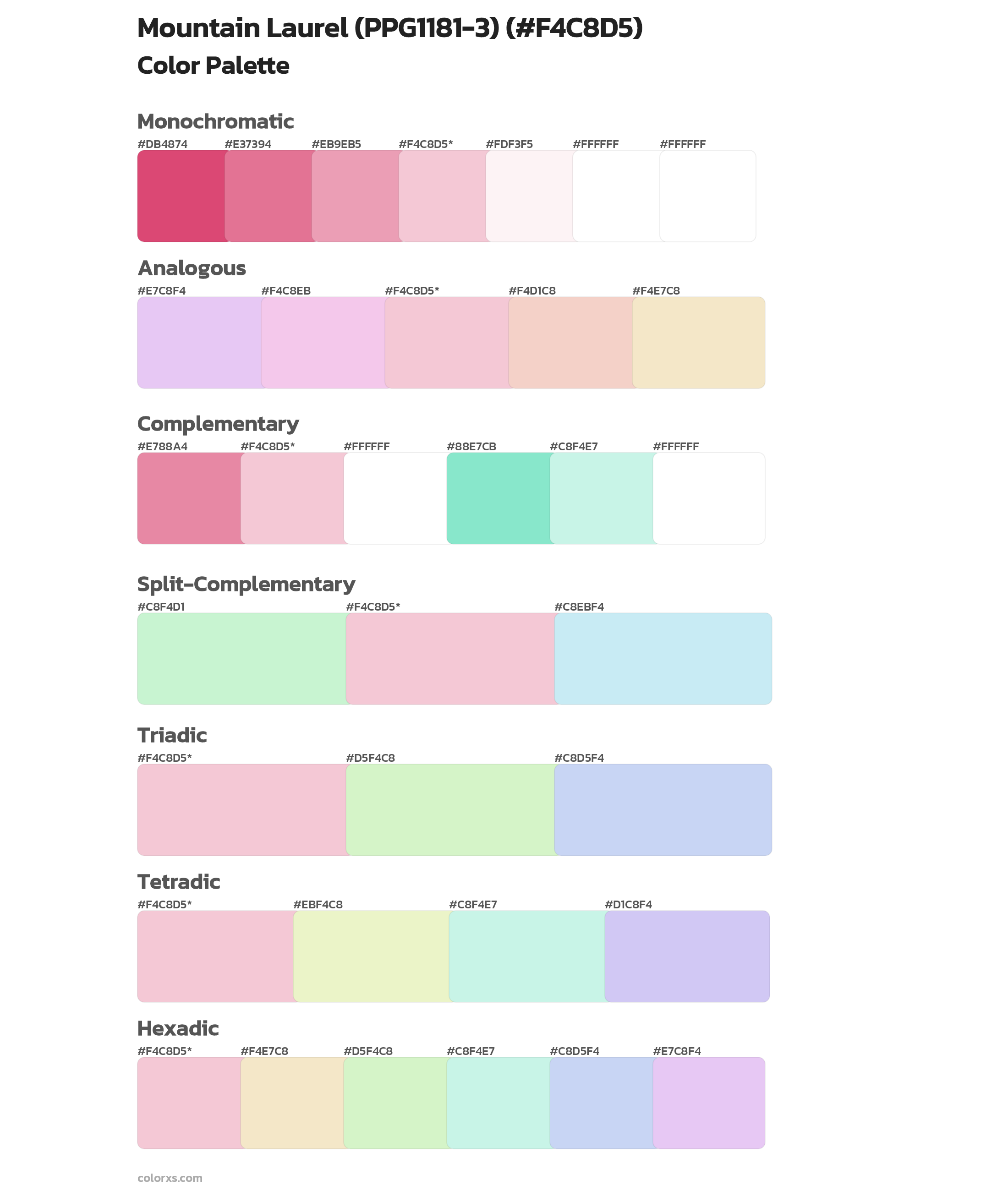 Mountain Laurel (PPG1181-3) Color Scheme Palettes