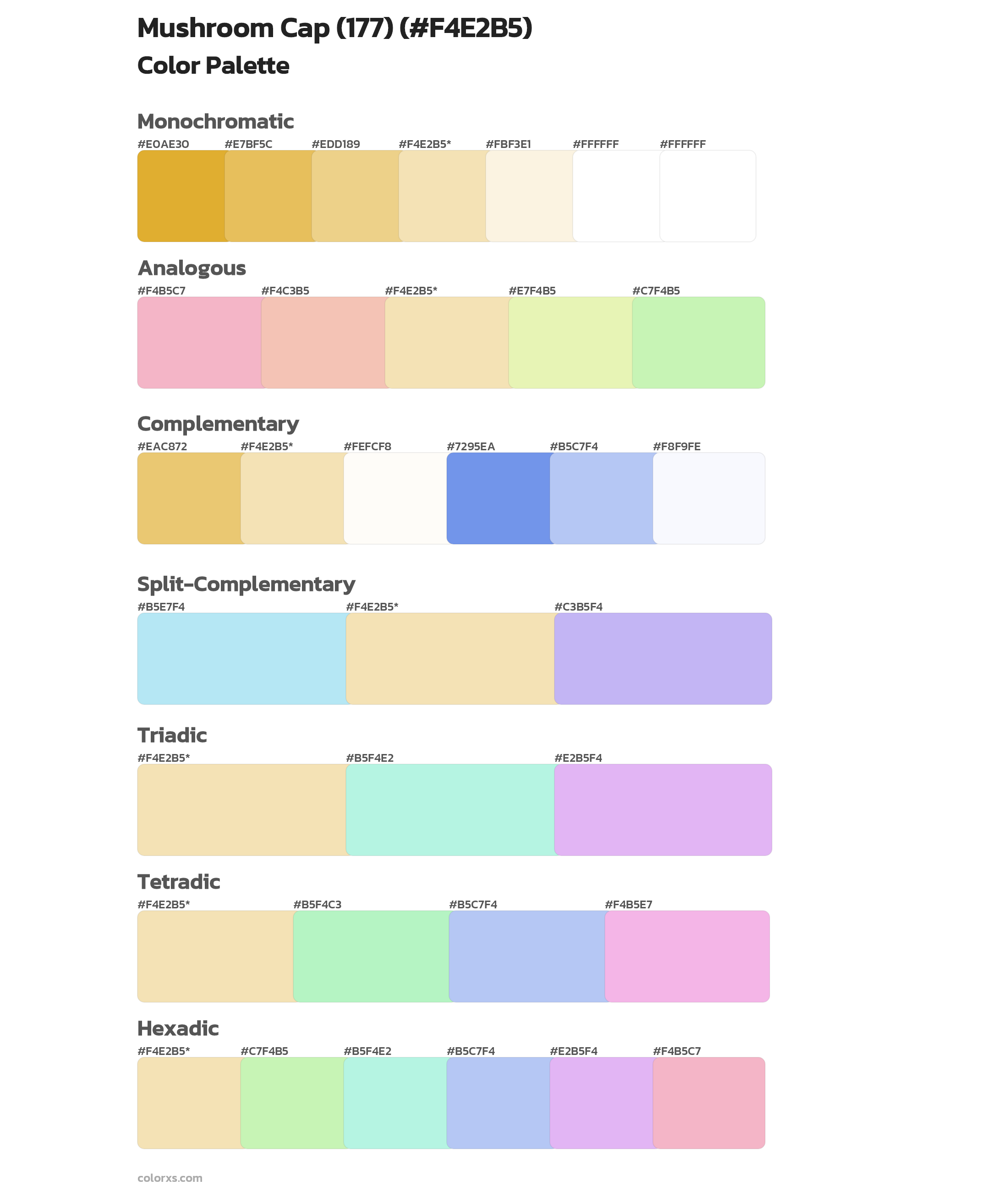 Mushroom Cap (177) Color Scheme Palettes