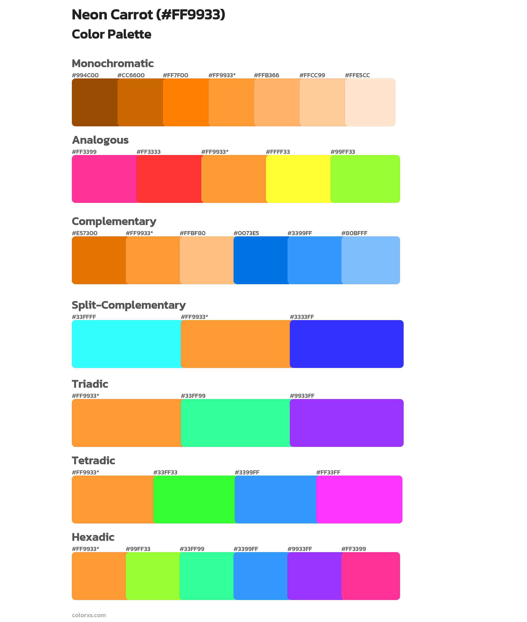 Neon Carrot color palettes and color scheme combinations