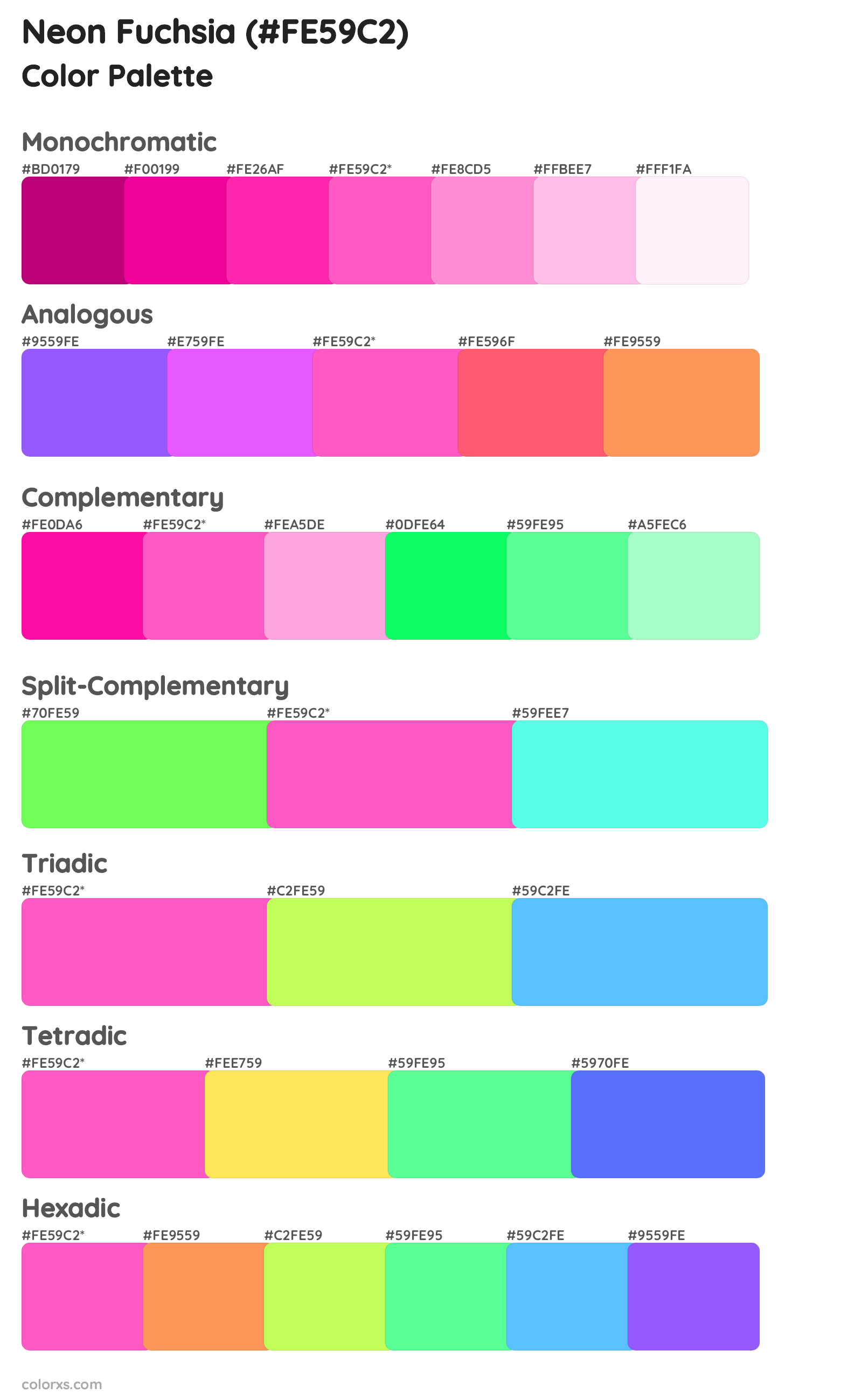 Neon Fuchsia Color Scheme Palettes
