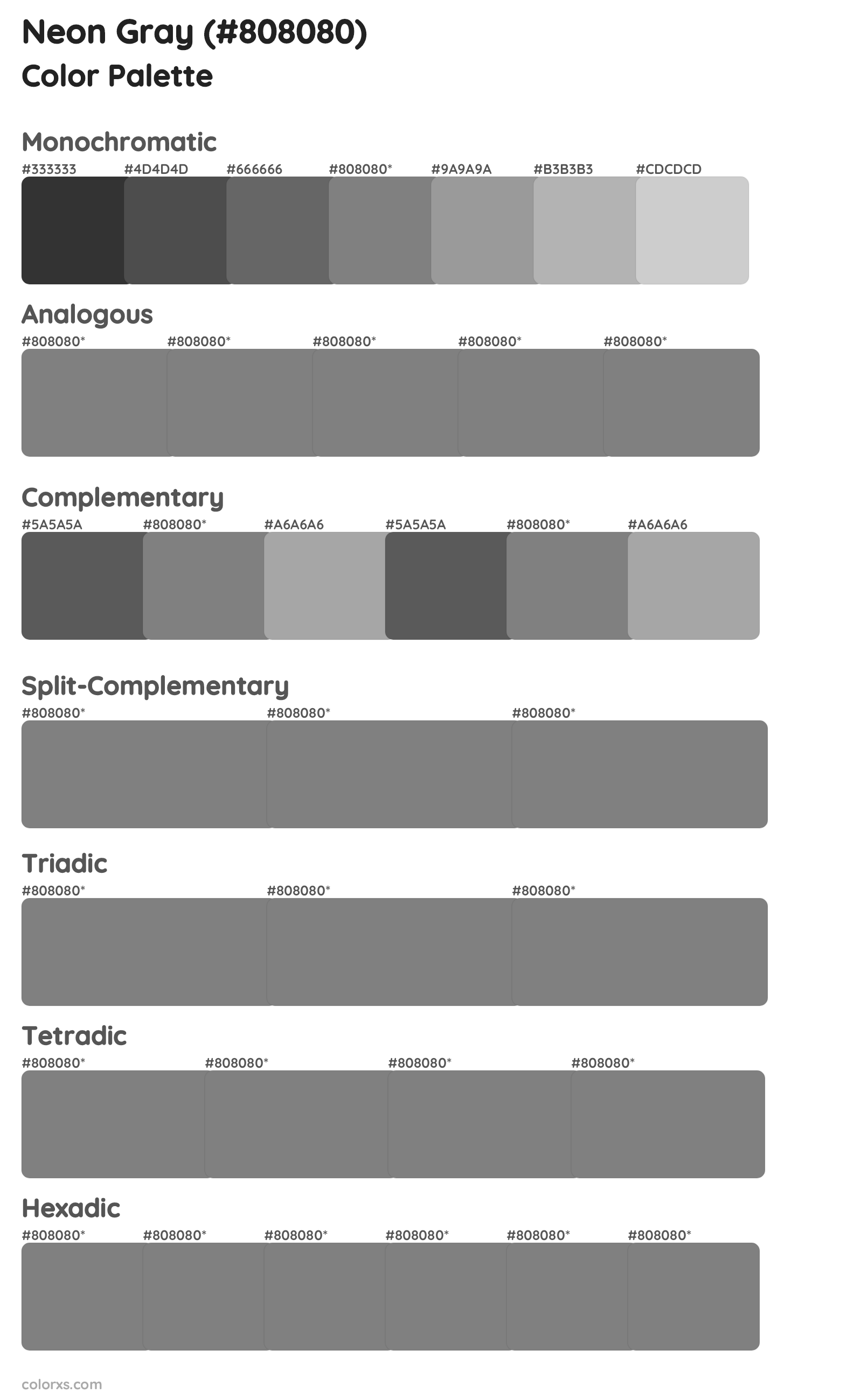 Neon Gray Color Scheme Palettes
