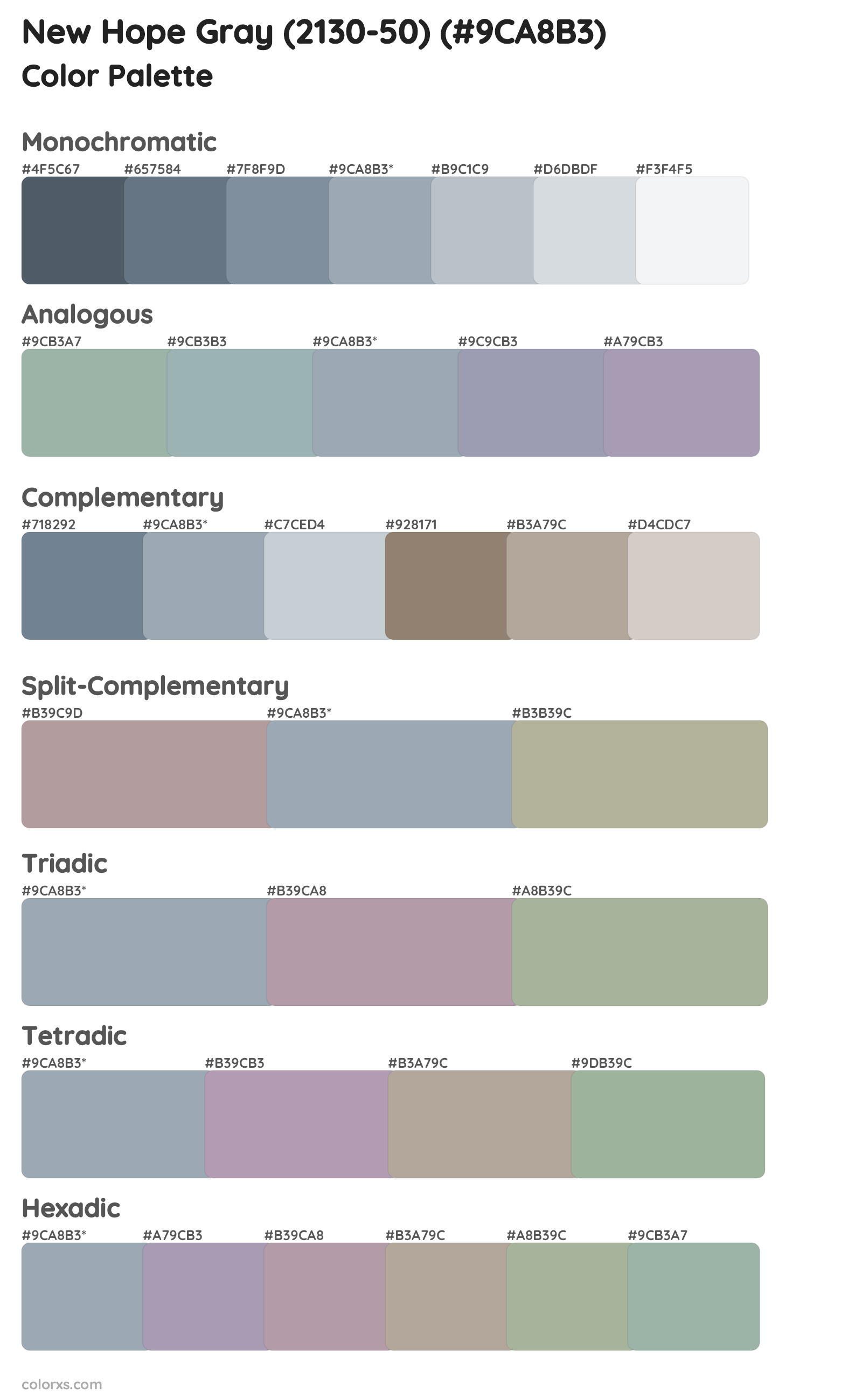 New Hope Gray (2130-50) Color Scheme Palettes