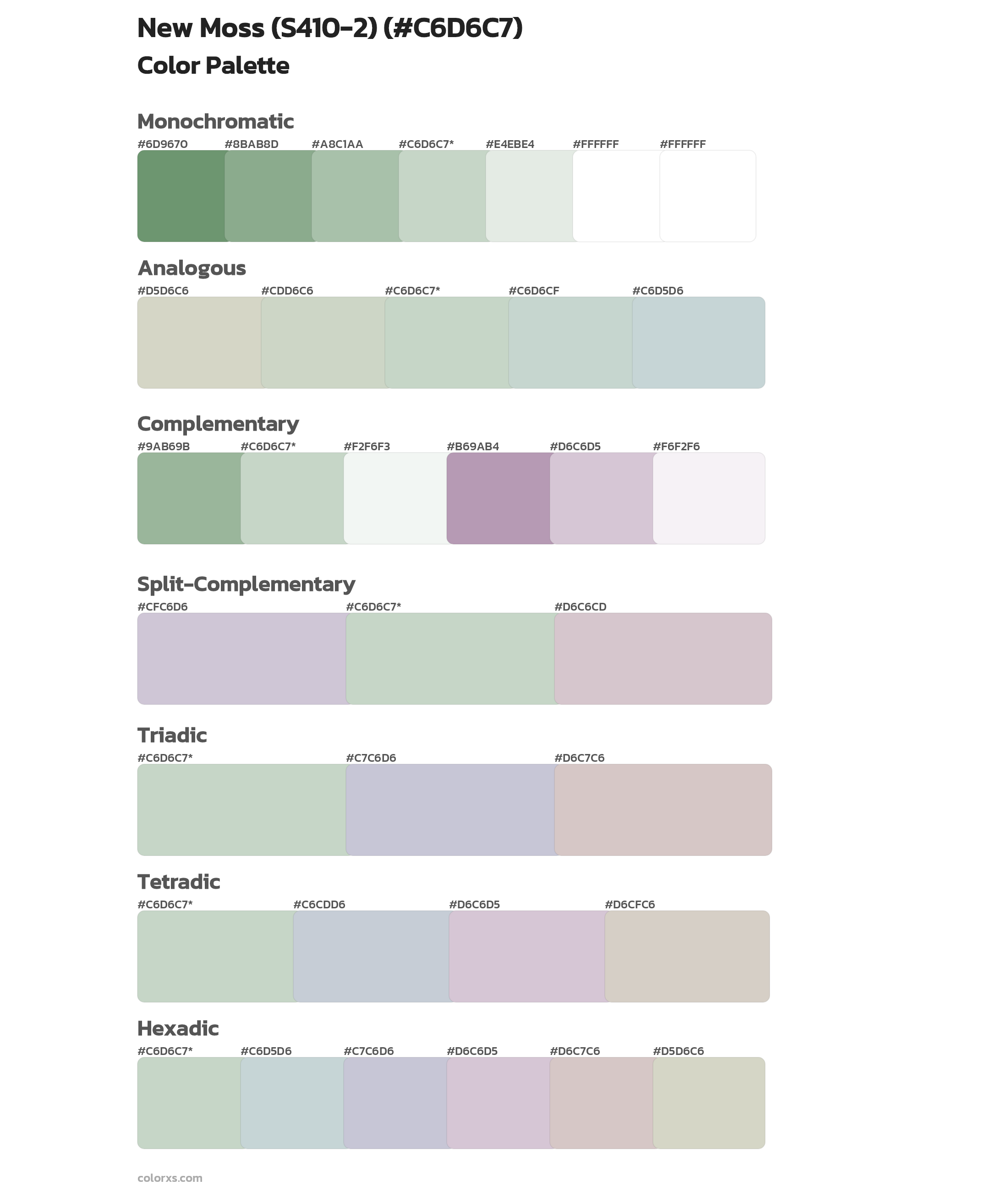 New Moss (S410-2) Color Scheme Palettes