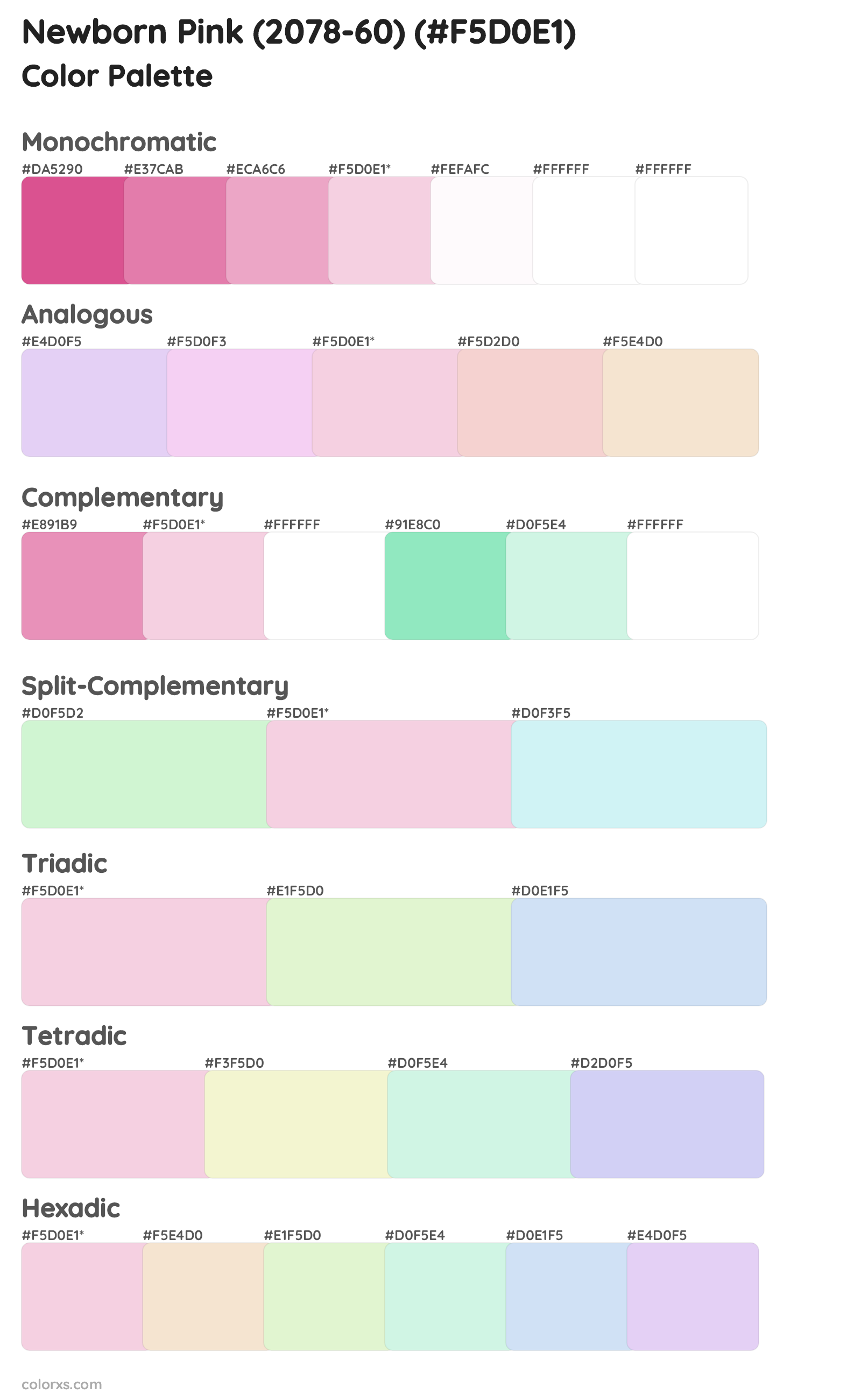 Newborn Pink (2078-60) Color Scheme Palettes