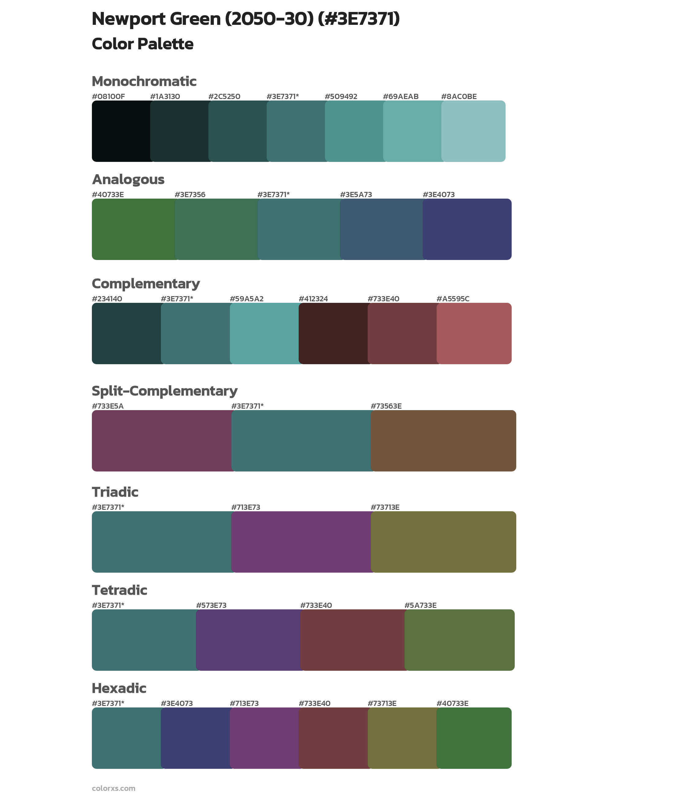 Newport Green (2050-30) Color Scheme Palettes