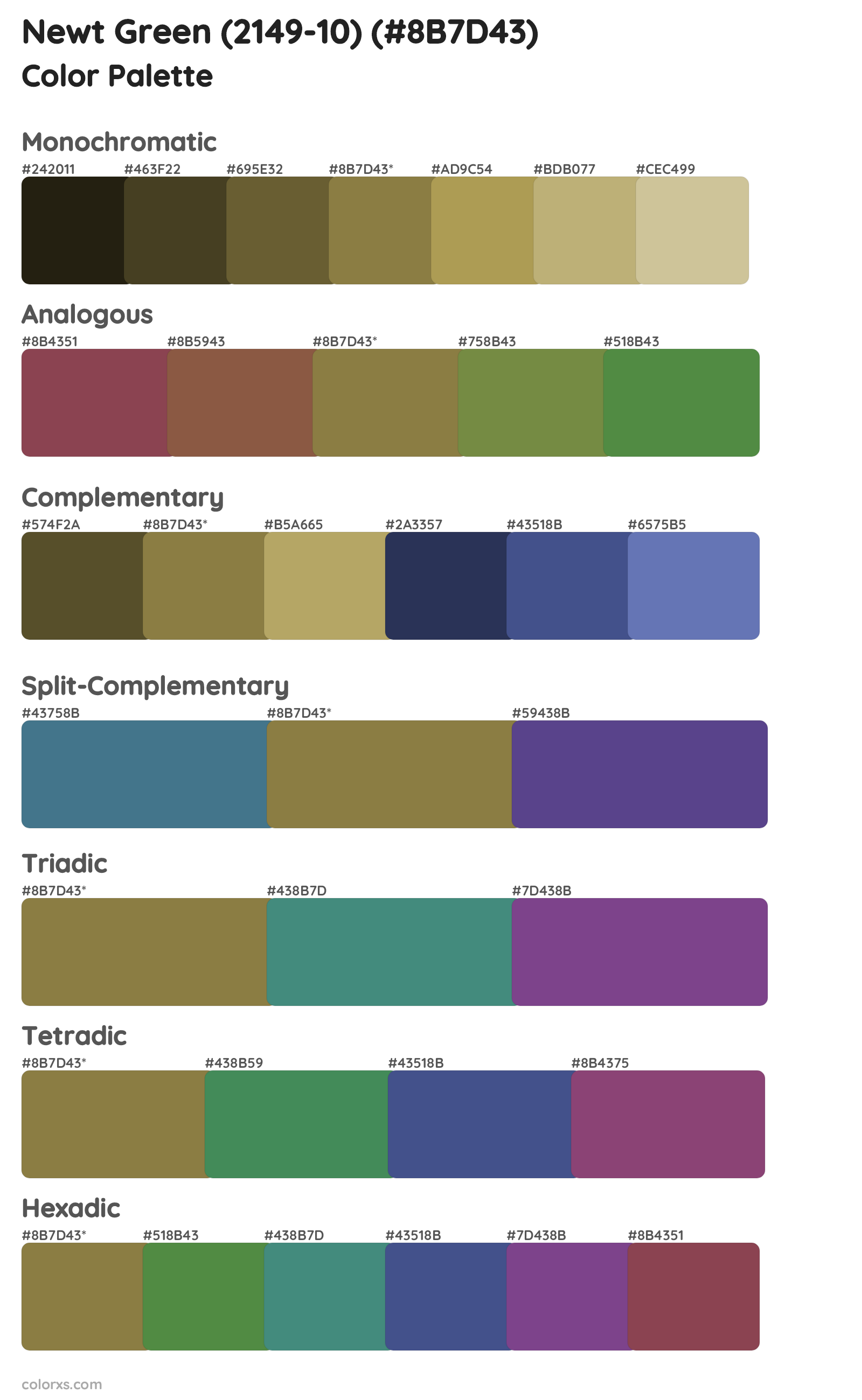 Newt Green (2149-10) Color Scheme Palettes