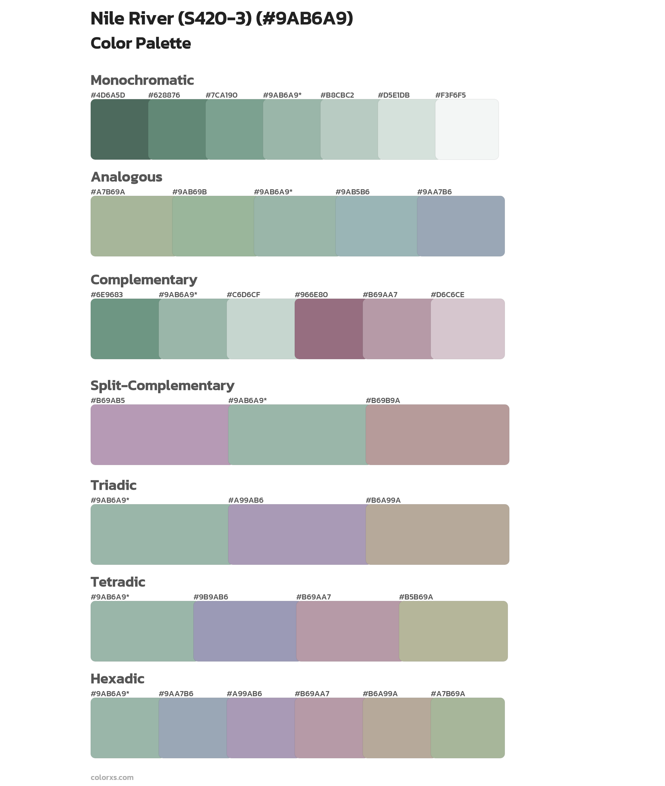 Nile River (S420-3) Color Scheme Palettes