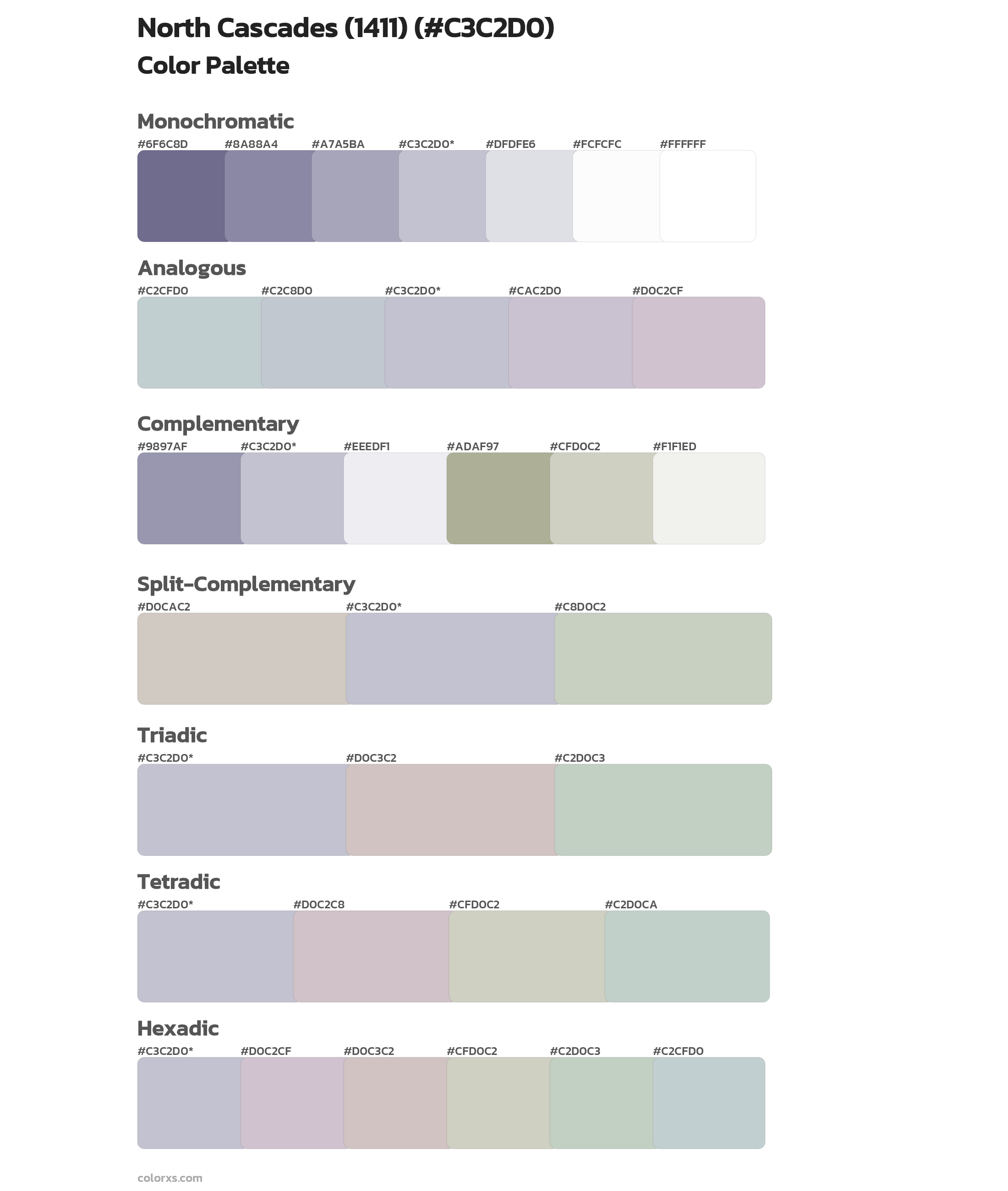 North Cascades (1411) Color Scheme Palettes