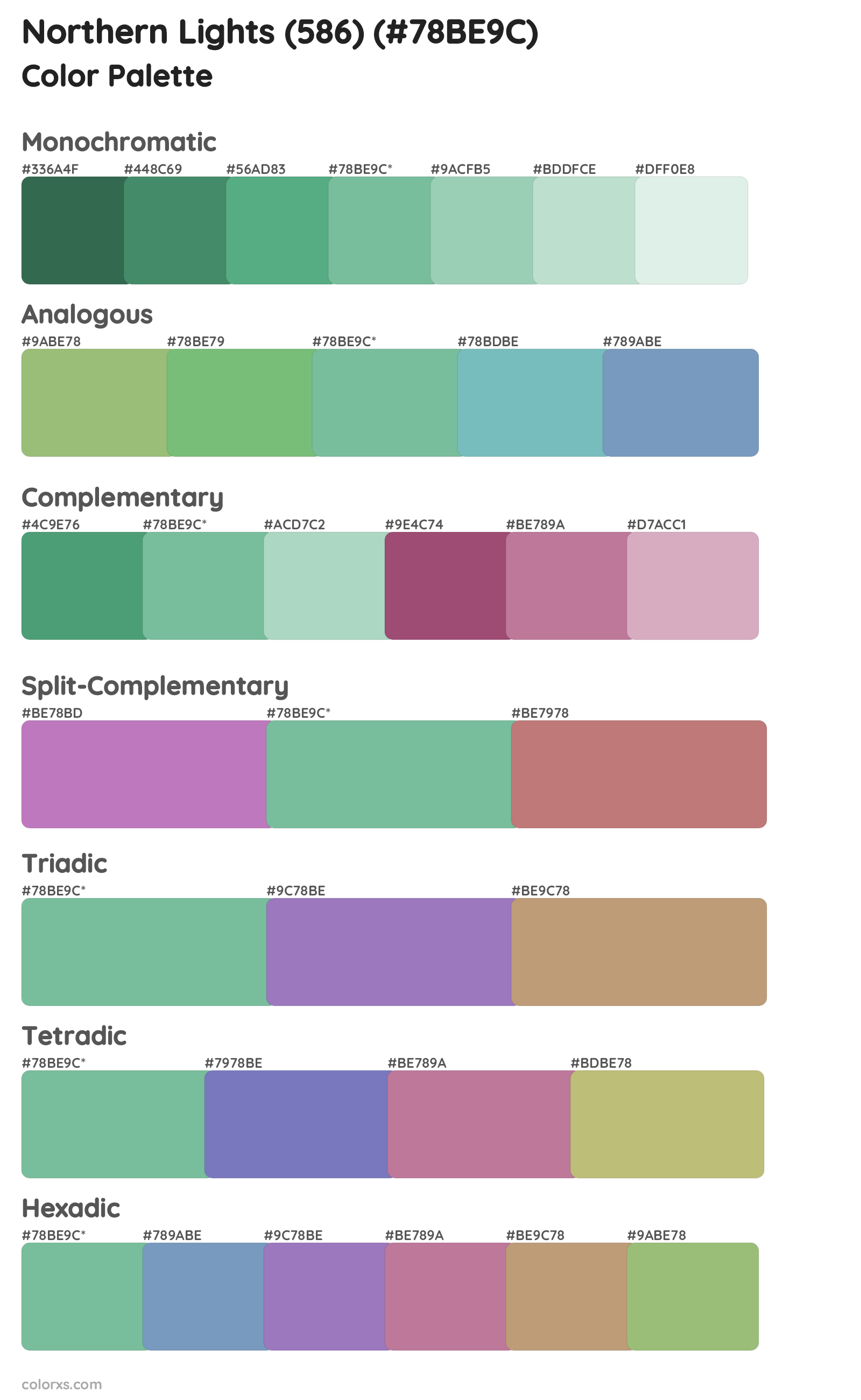 Northern Lights (586) Color Scheme Palettes