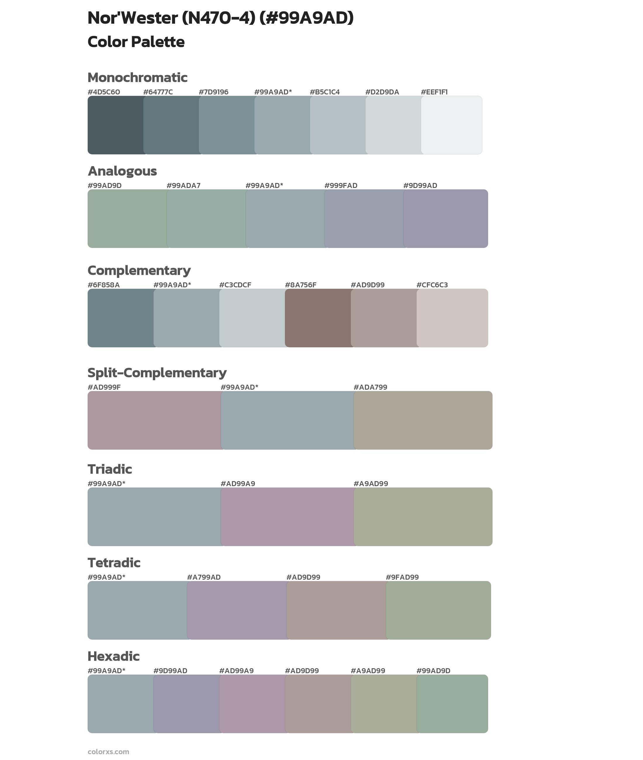 Nor'Wester (N470-4) Color Scheme Palettes