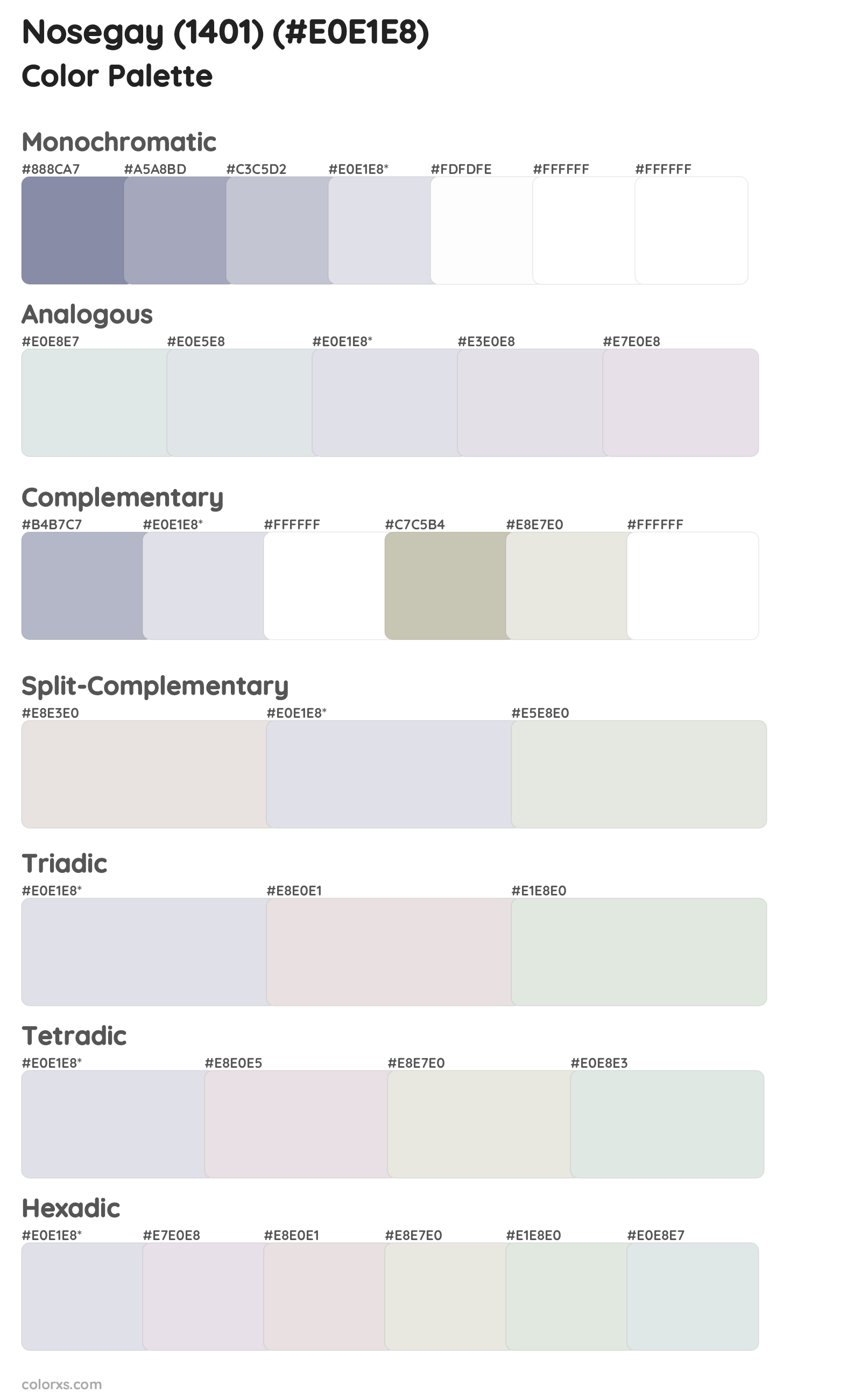 Nosegay (1401) Color Scheme Palettes