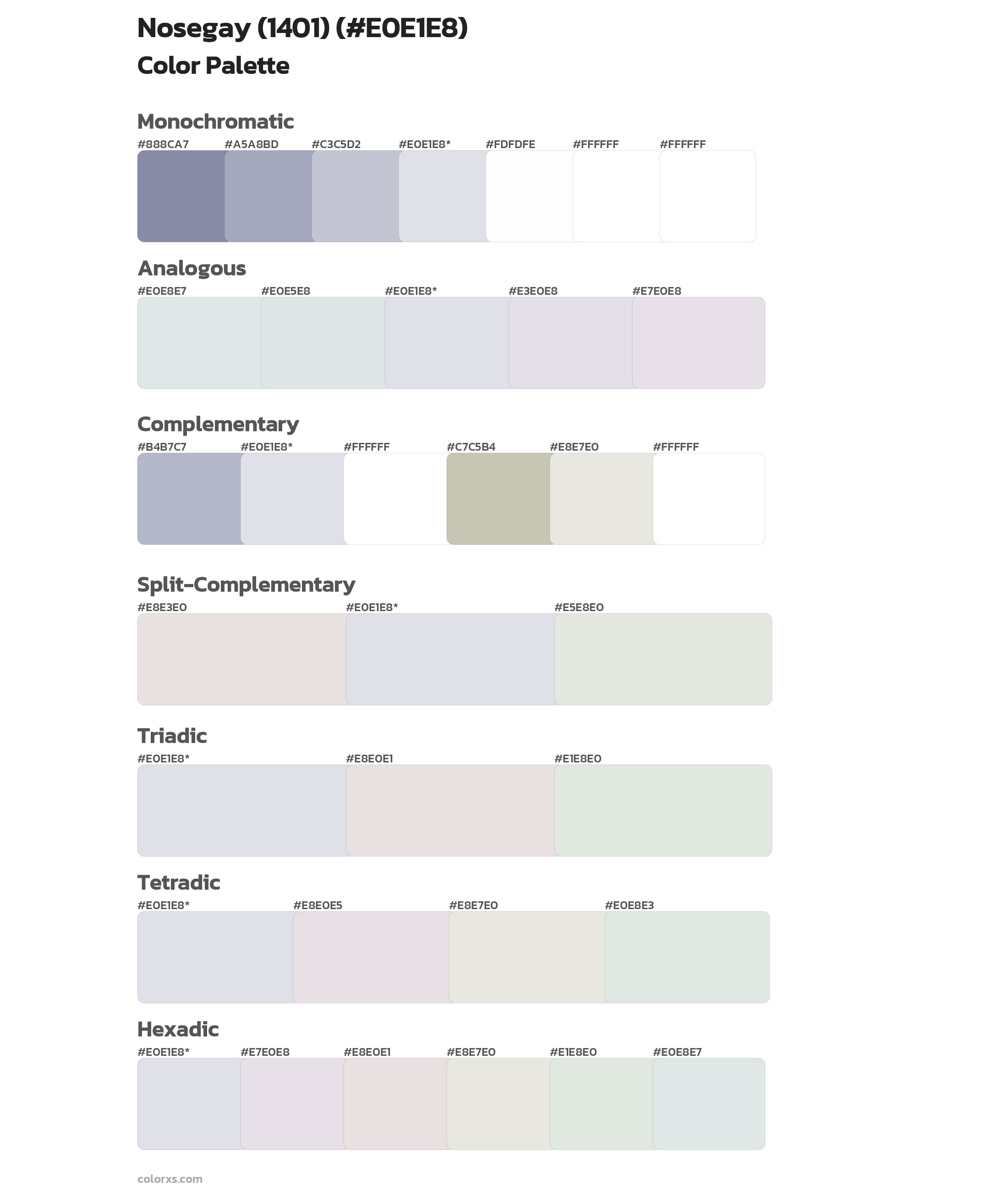 Nosegay (1401) Color Scheme Palettes