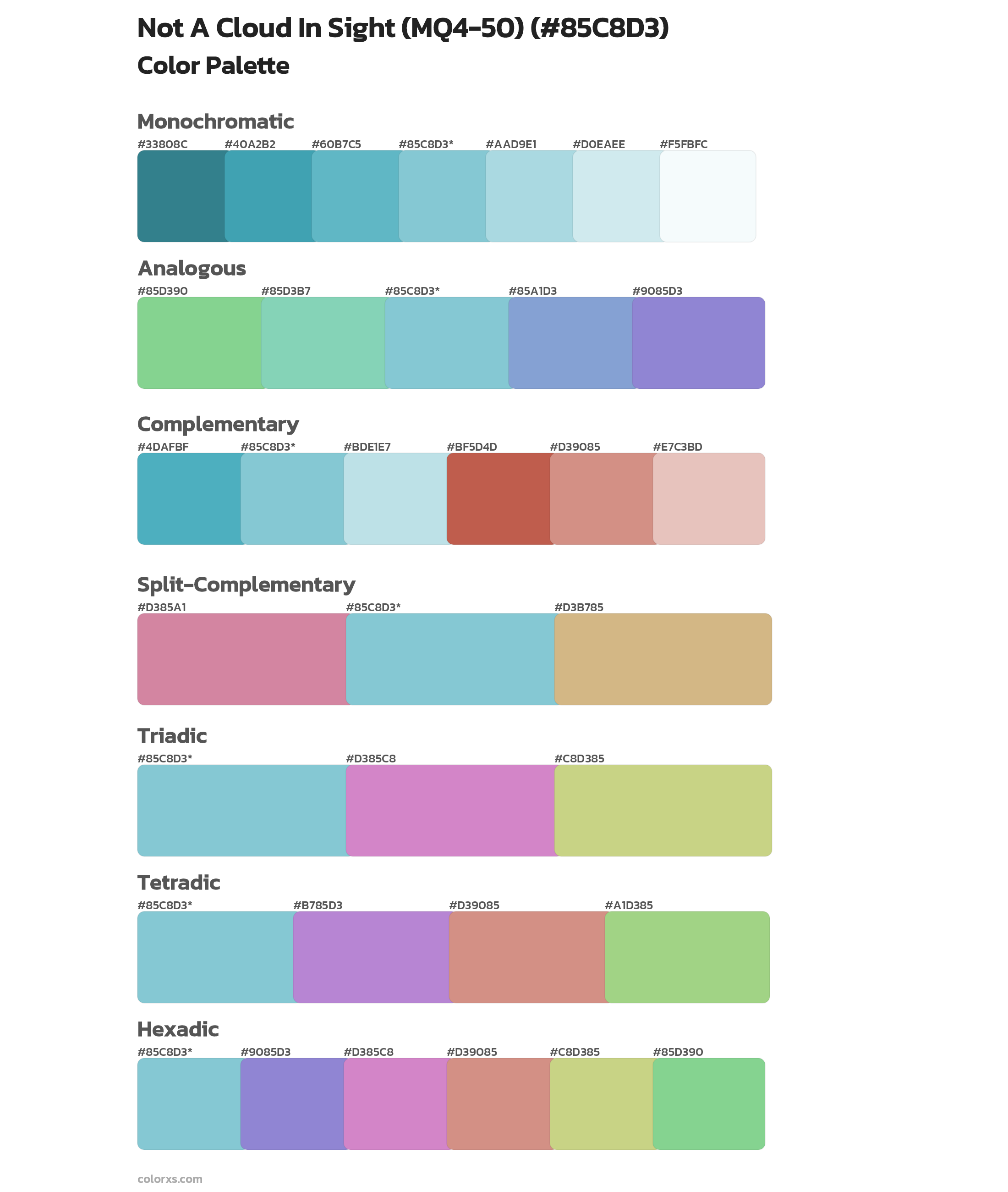 Not A Cloud In Sight (MQ4-50) Color Scheme Palettes
