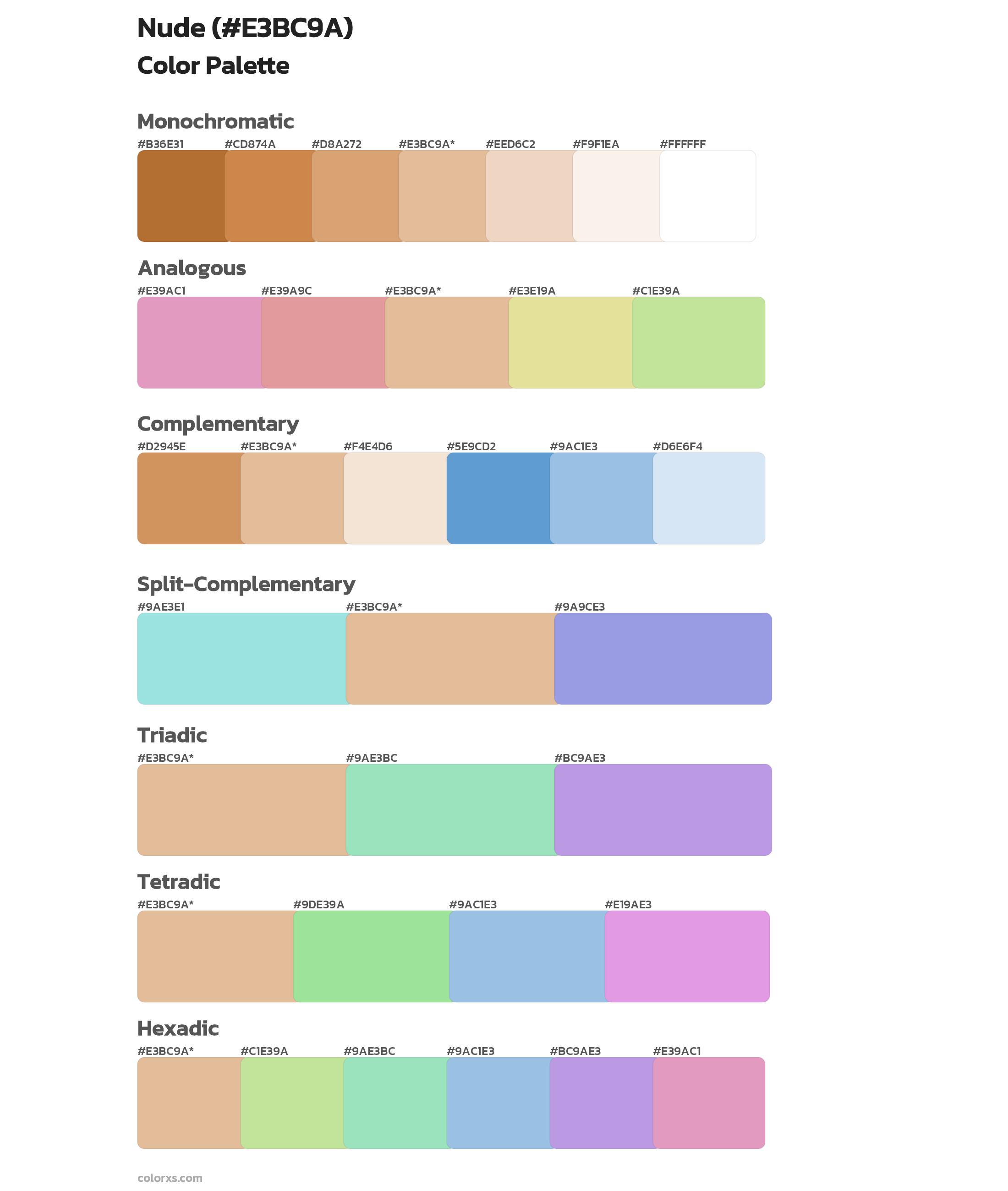 Nude Color Palettes And Color Scheme Combinations Colorxs Com