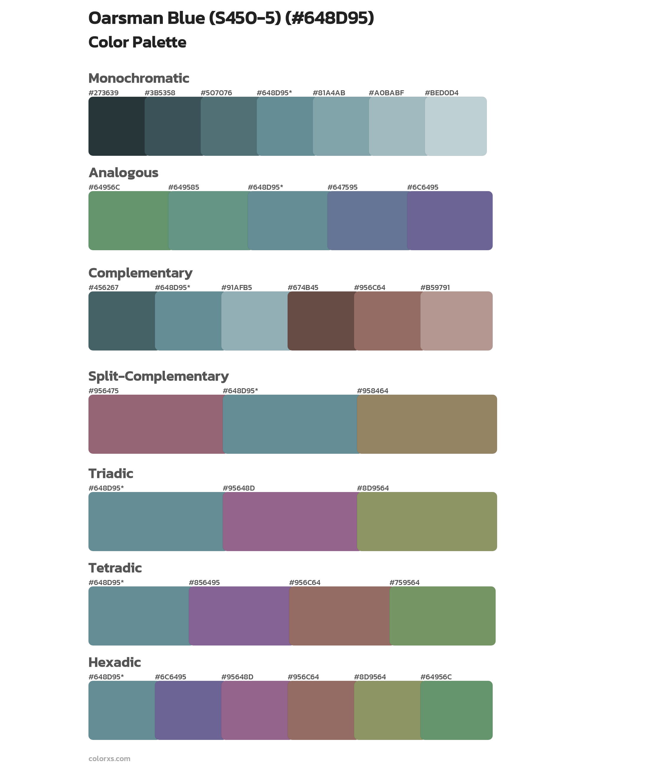 Oarsman Blue (S450-5) Color Scheme Palettes