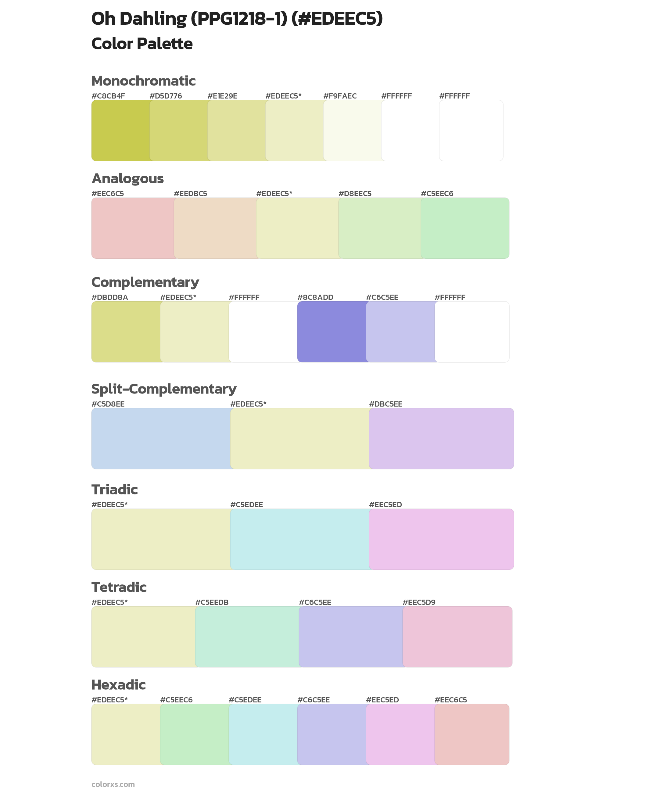 Oh Dahling (PPG1218-1) Color Scheme Palettes