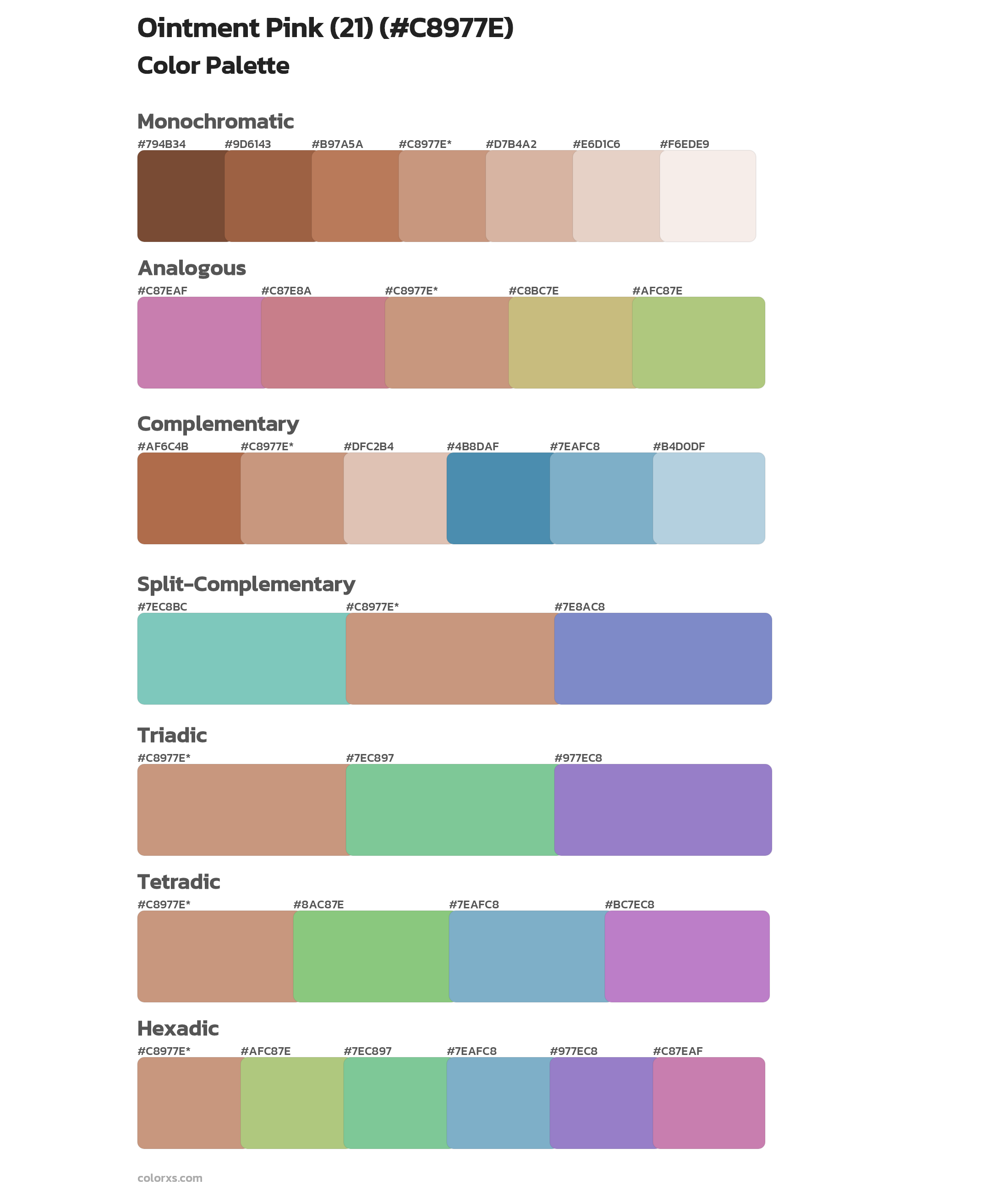 Ointment Pink (21) Color Scheme Palettes