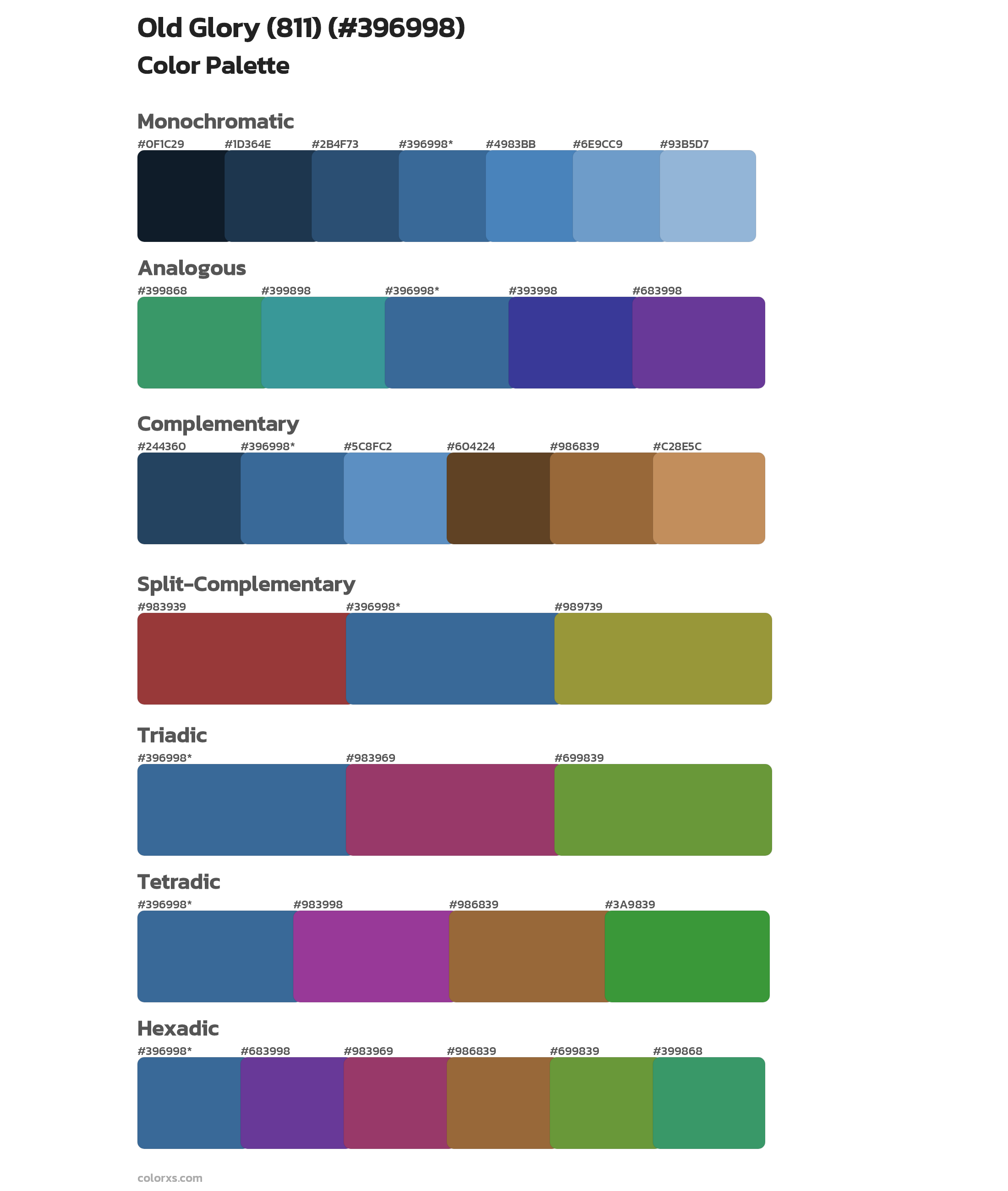 Old Glory (811) Color Scheme Palettes