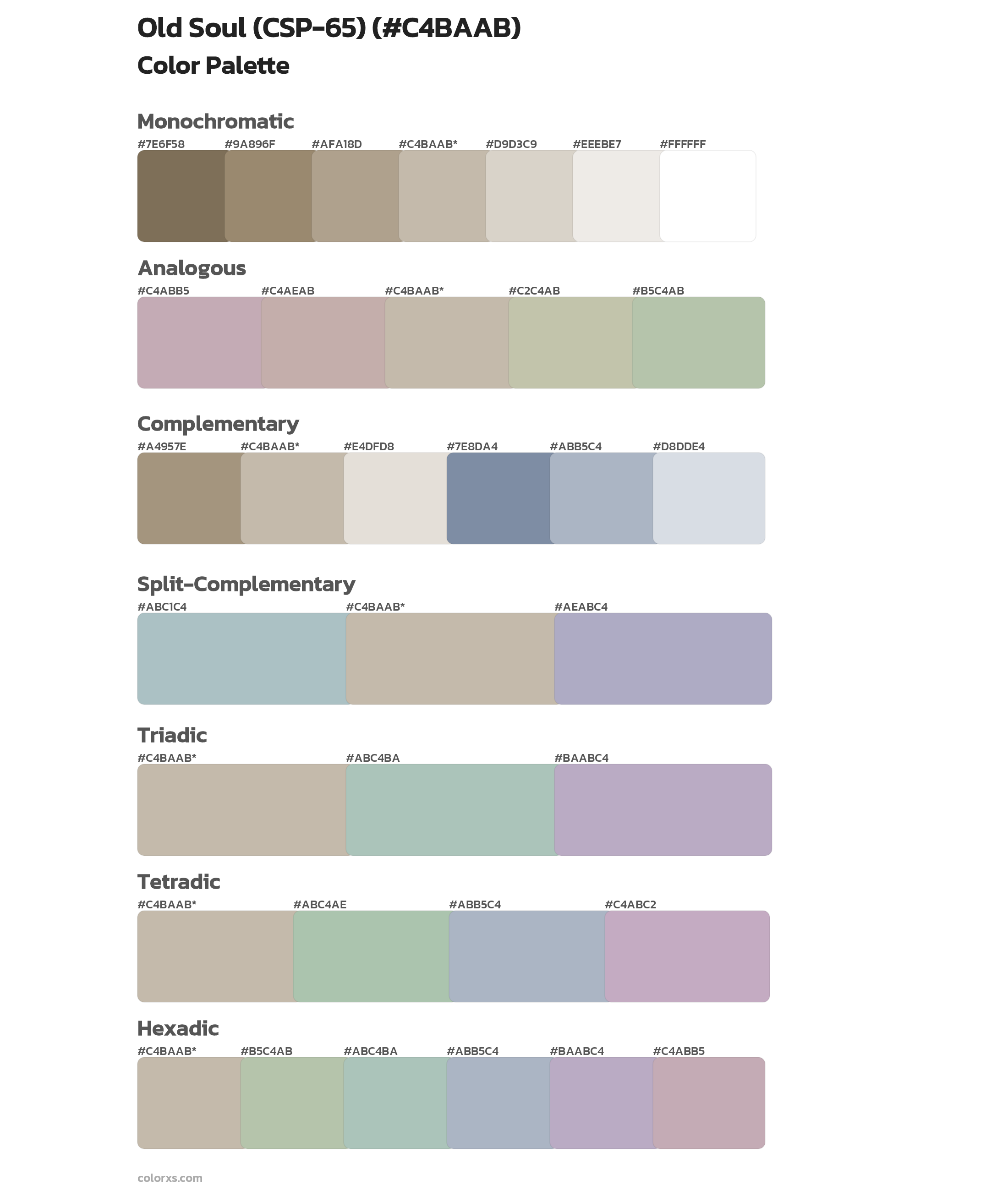 Old Soul (CSP-65) Color Scheme Palettes