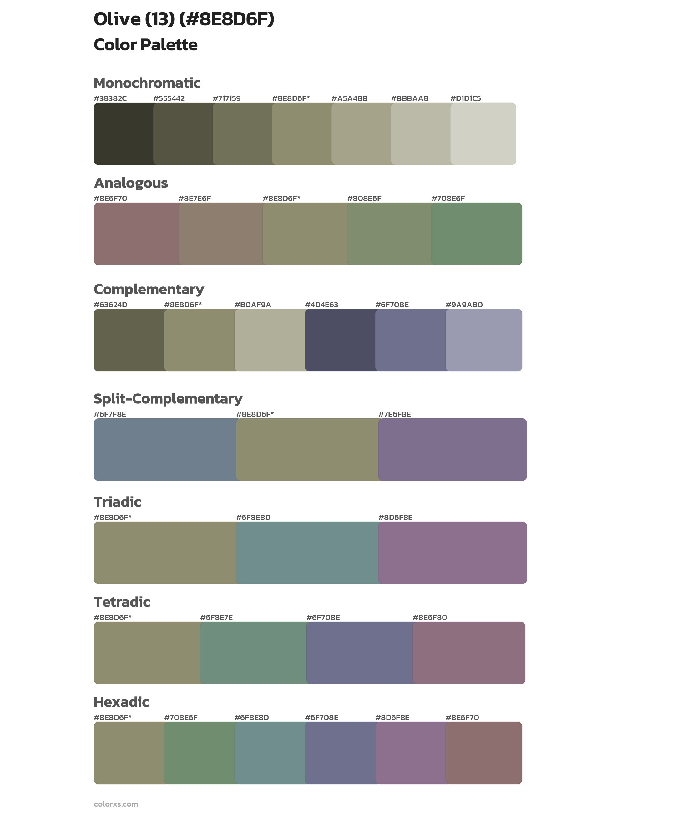 Olive (13) Color Scheme Palettes