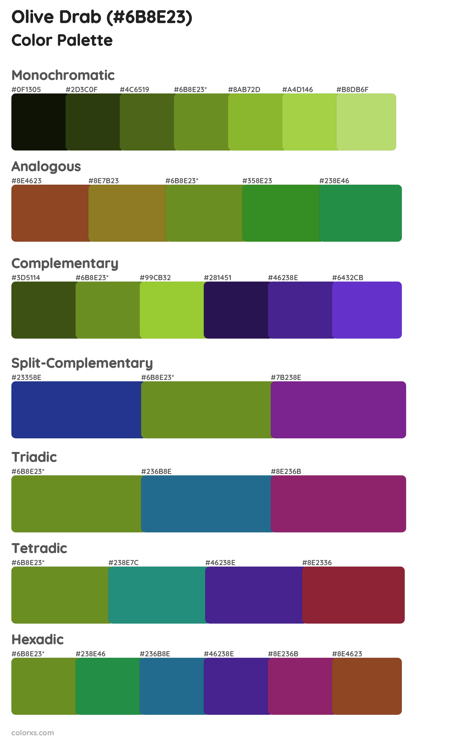 Olive Drab Color Scheme Palettes