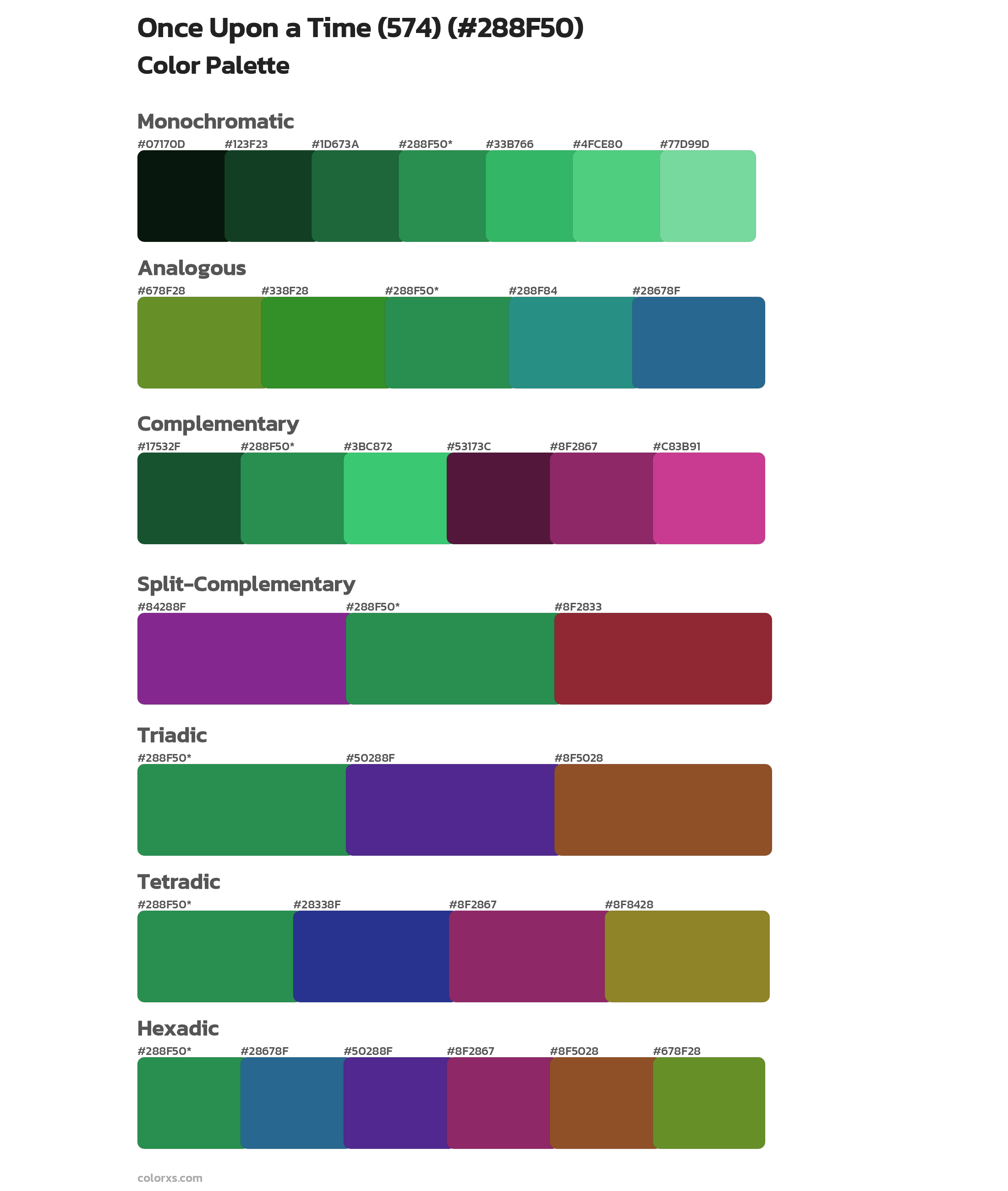 Once Upon a Time (574) Color Scheme Palettes