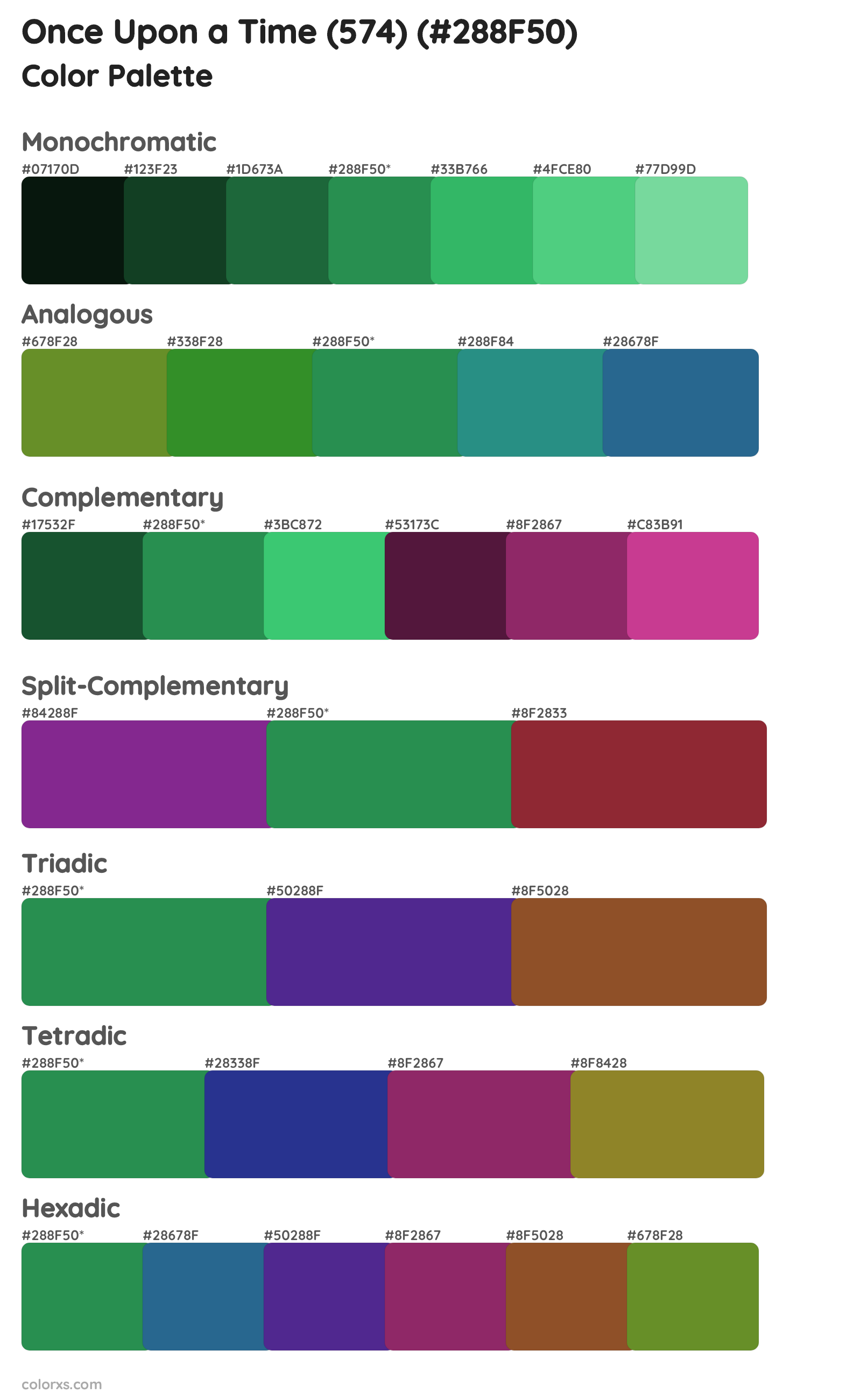 Once Upon a Time (574) Color Scheme Palettes