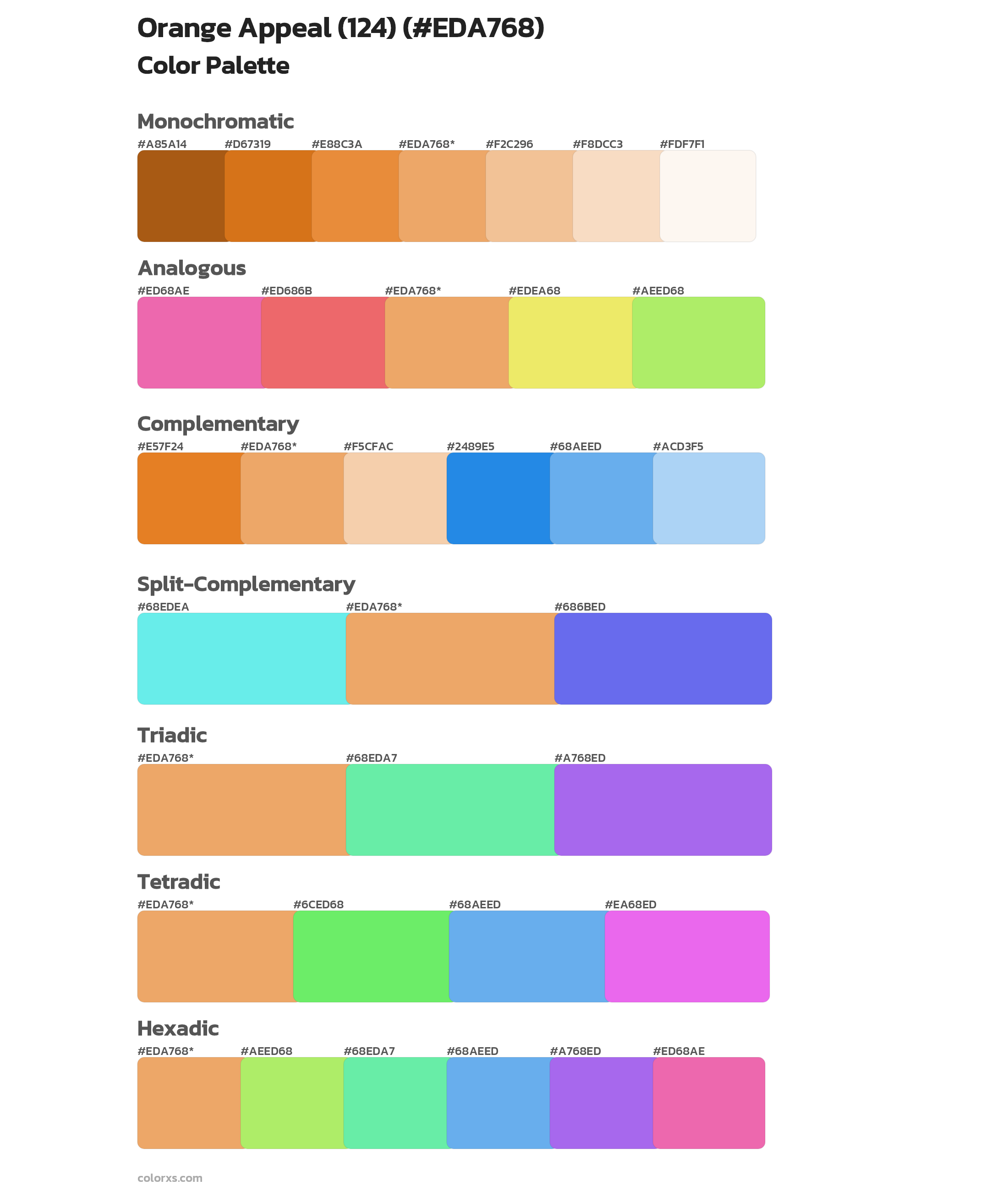 Orange Appeal (124) Color Scheme Palettes