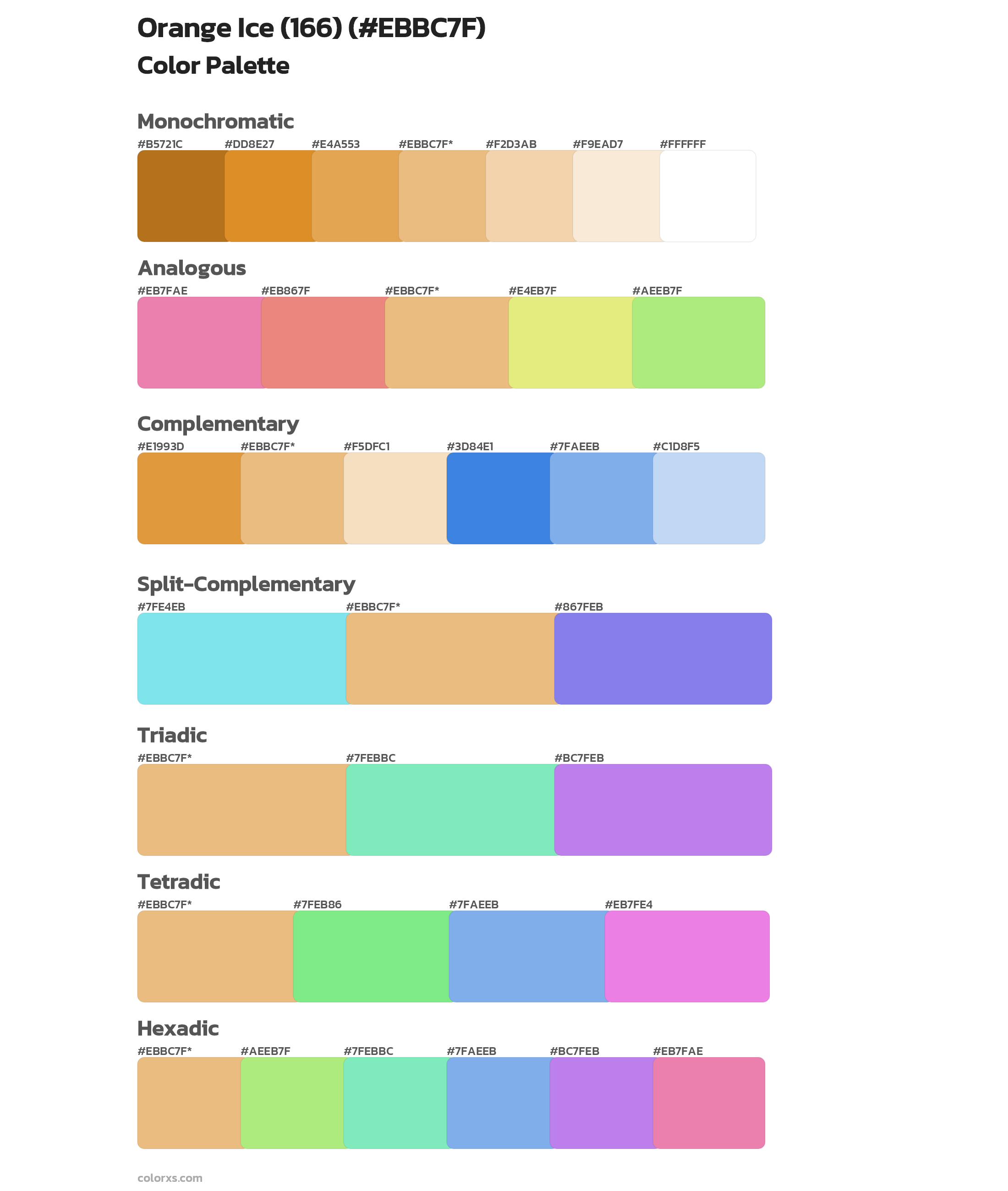 Orange Ice (166) Color Scheme Palettes