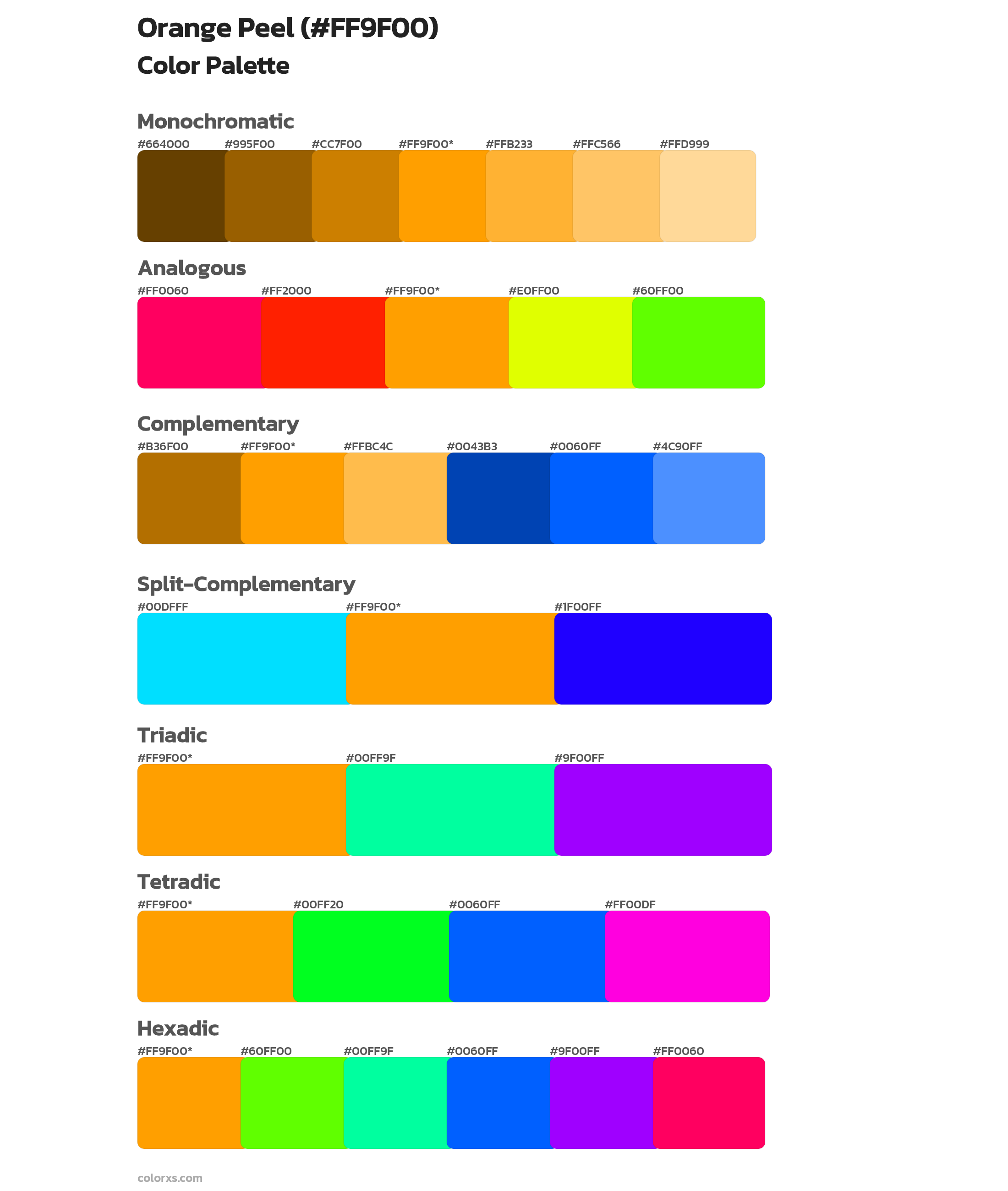 Orange Peel Color Scheme Palettes