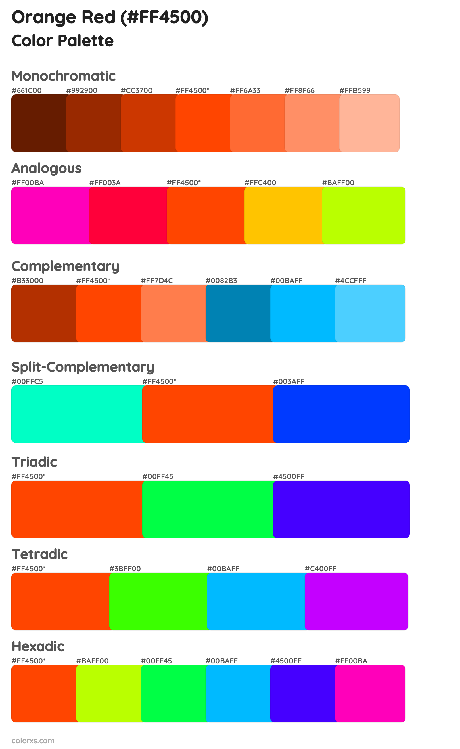 Orange Red Color Scheme Palettes