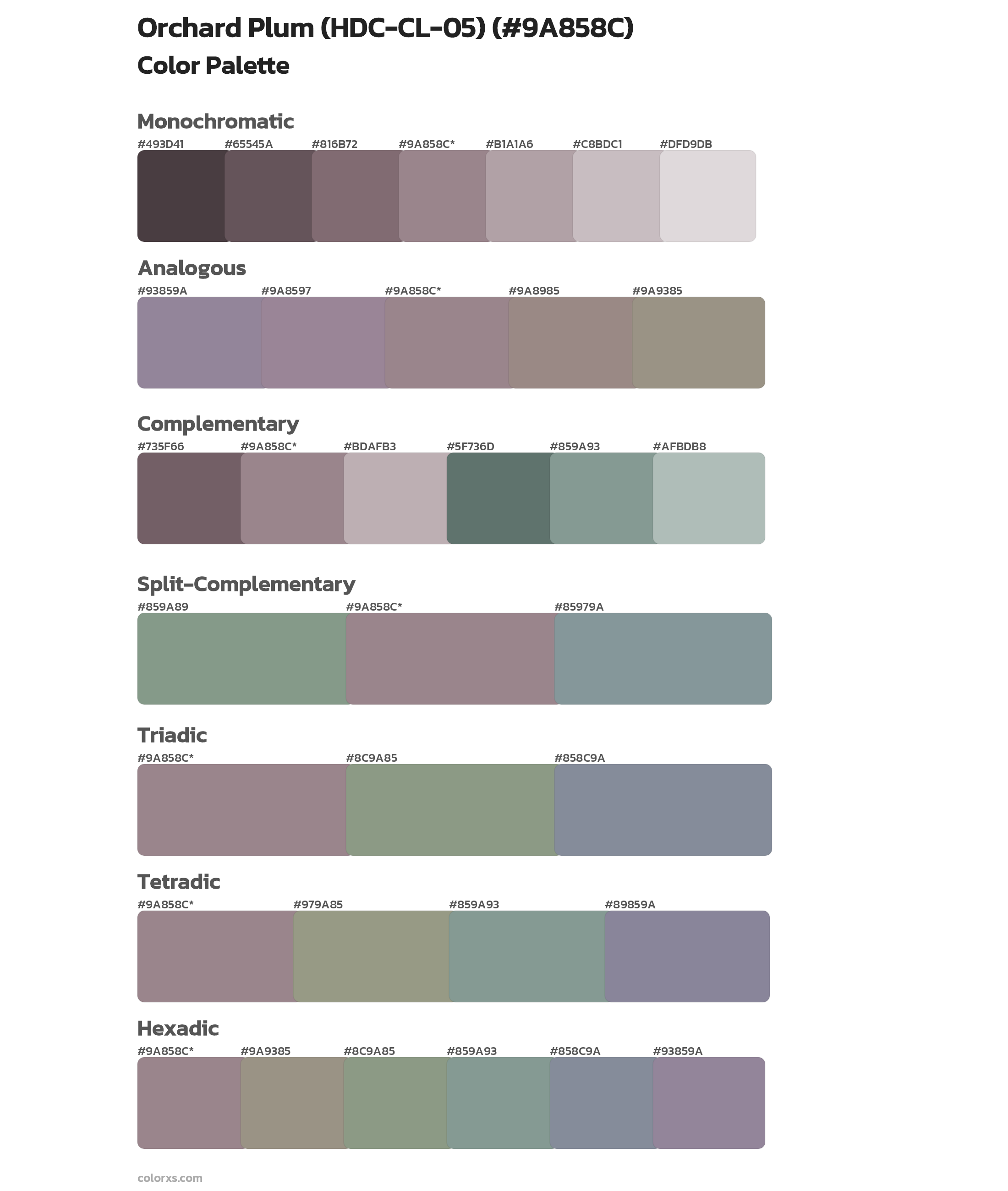 Orchard Plum (HDC-CL-05) Color Scheme Palettes