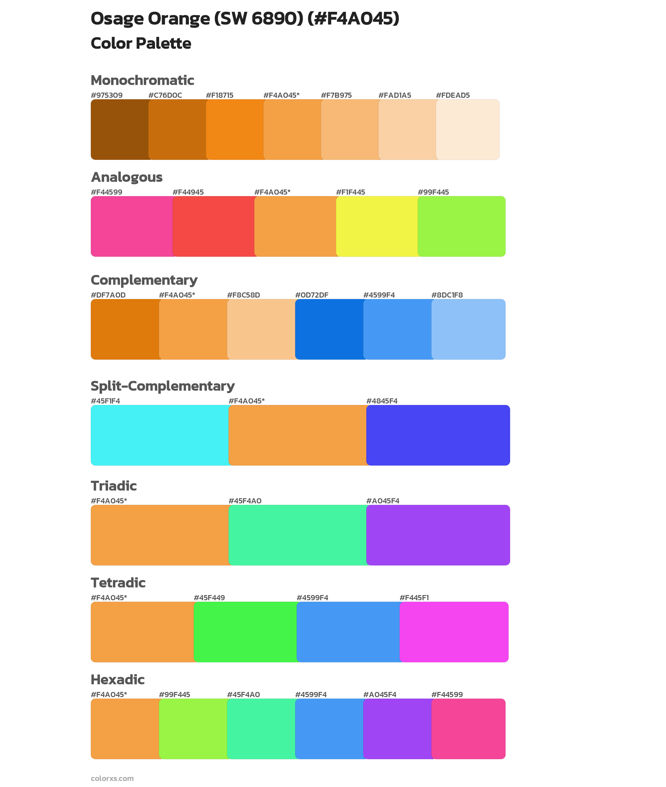 Osage Orange (SW 6890) Color Scheme Palettes