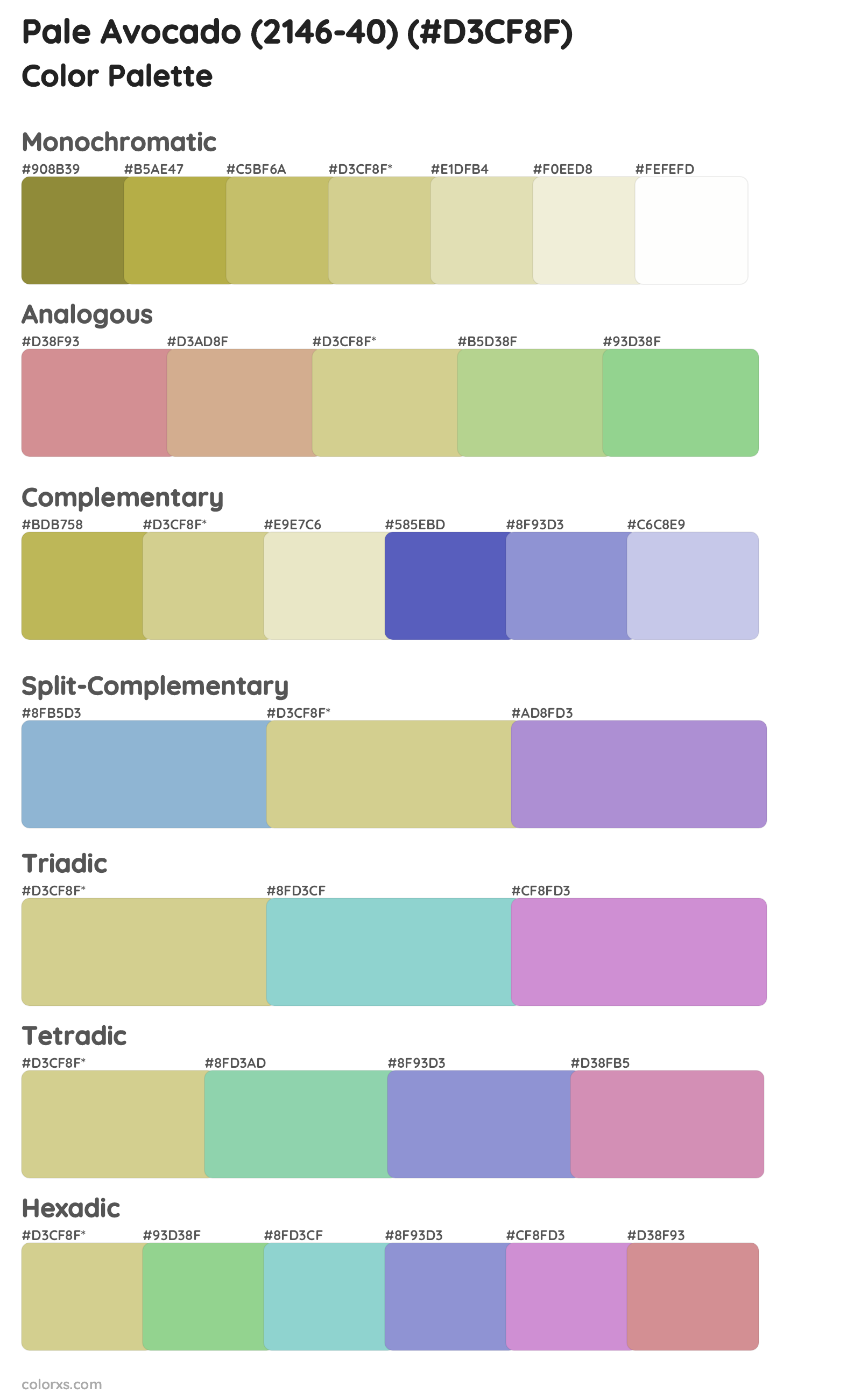 Pale Avocado (2146-40) Color Scheme Palettes