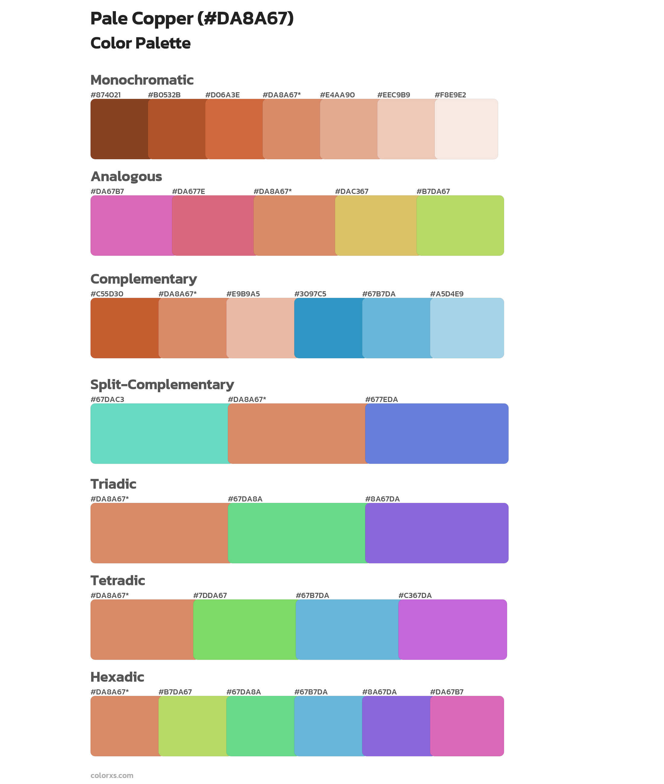 Pale Copper Color Scheme Palettes