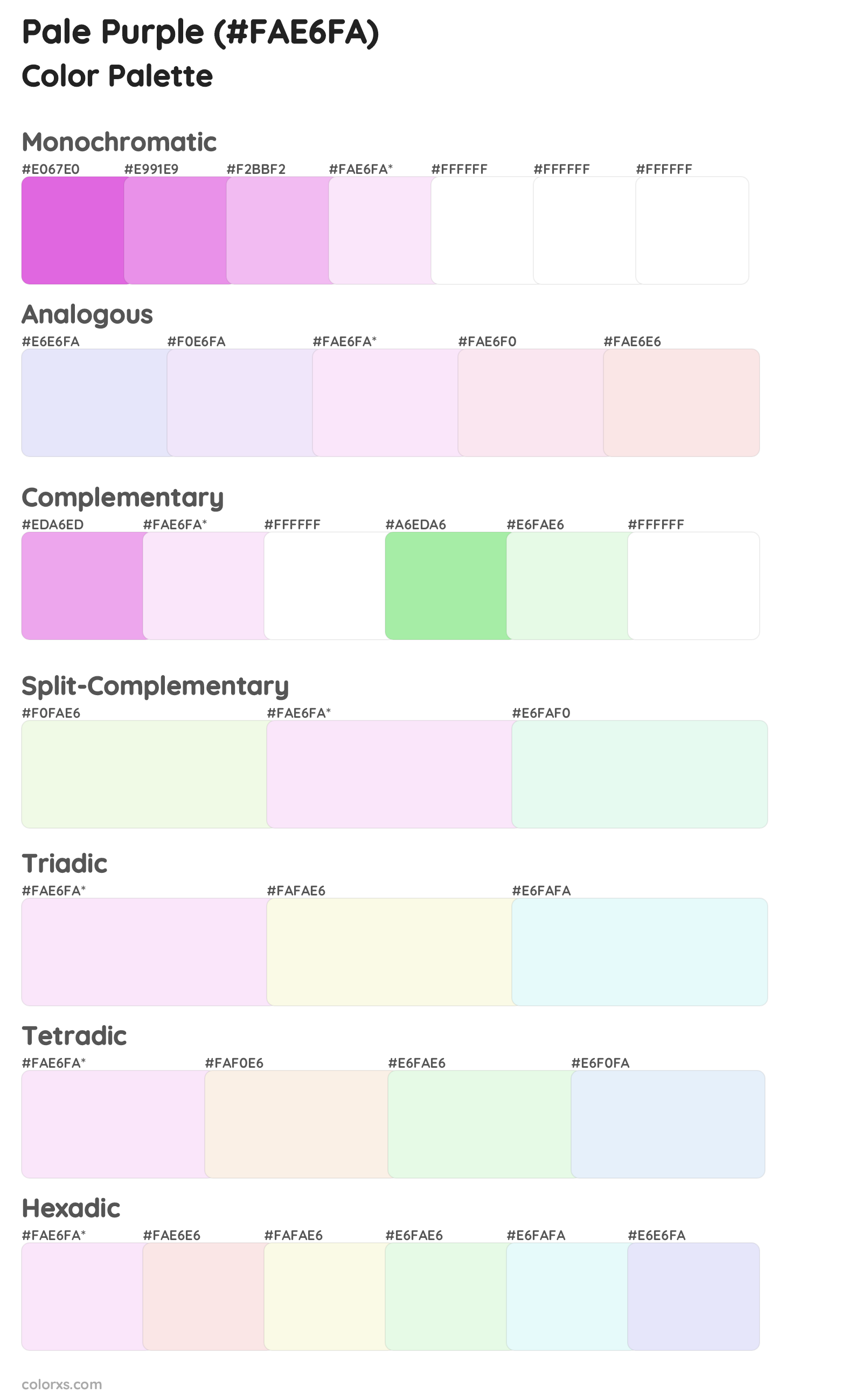 Pale Purple Color Scheme Palettes