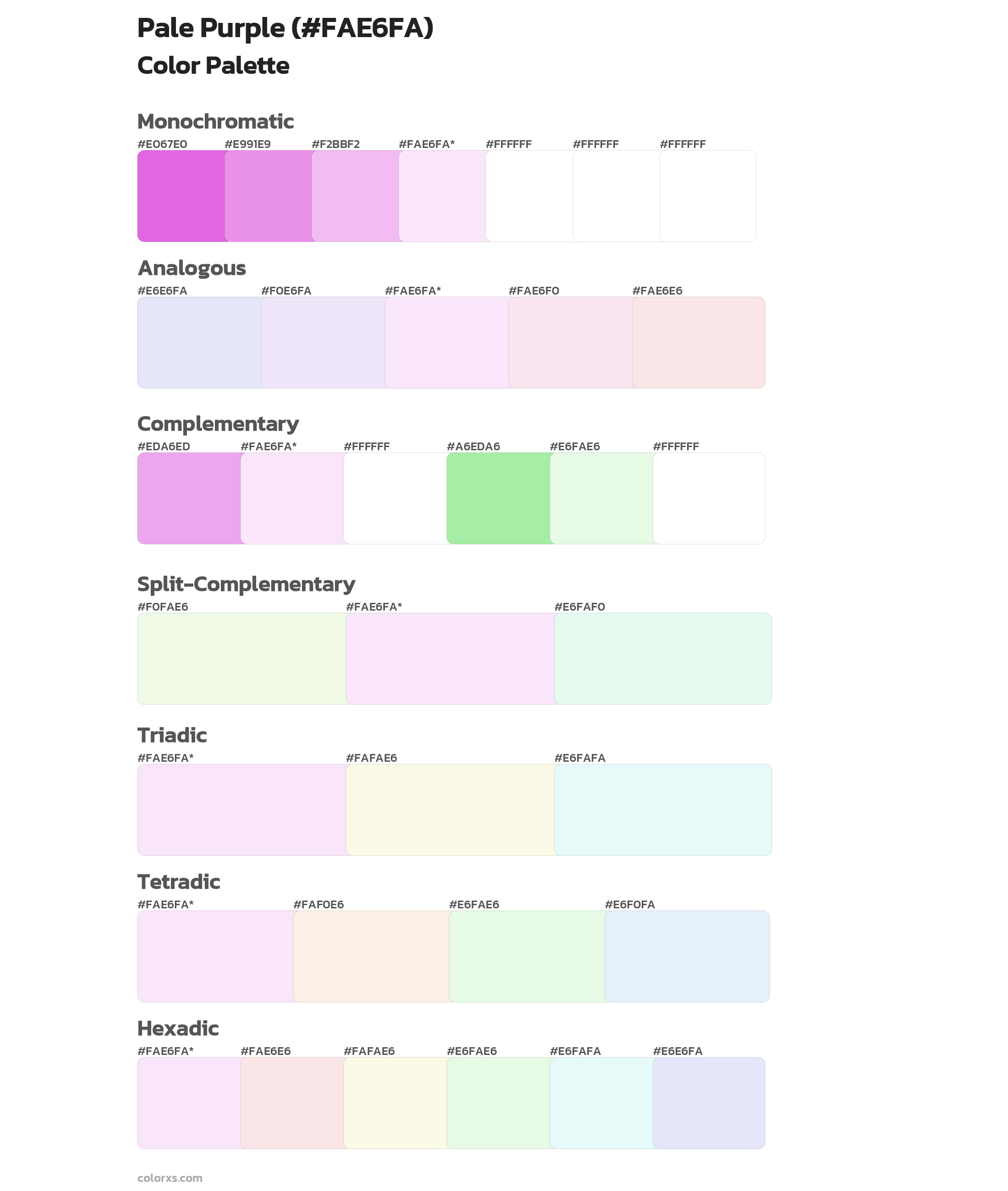 Pale Purple Color Scheme Palettes
