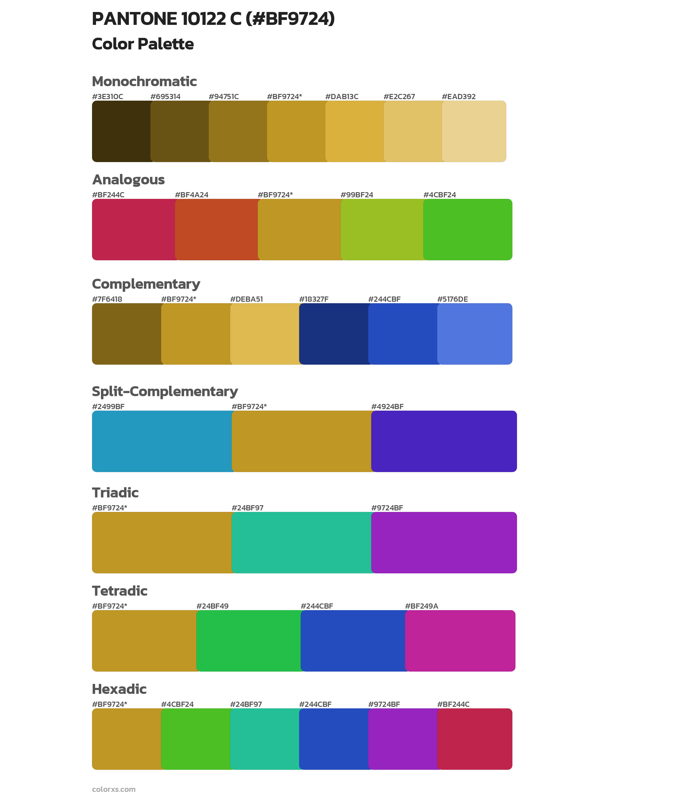 PANTONE 10122 C Color Scheme Palettes