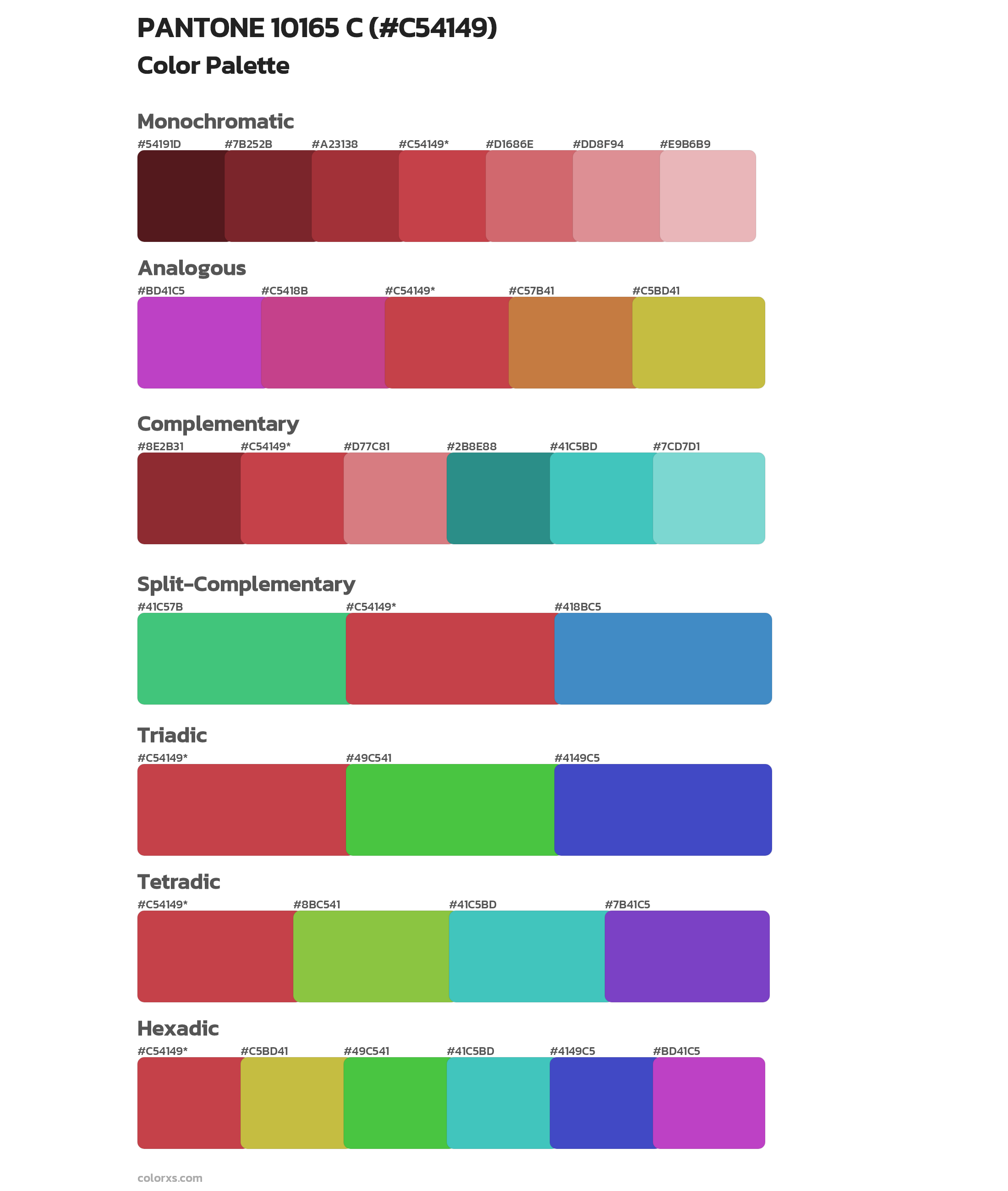 PANTONE 10165 C Color Scheme Palettes