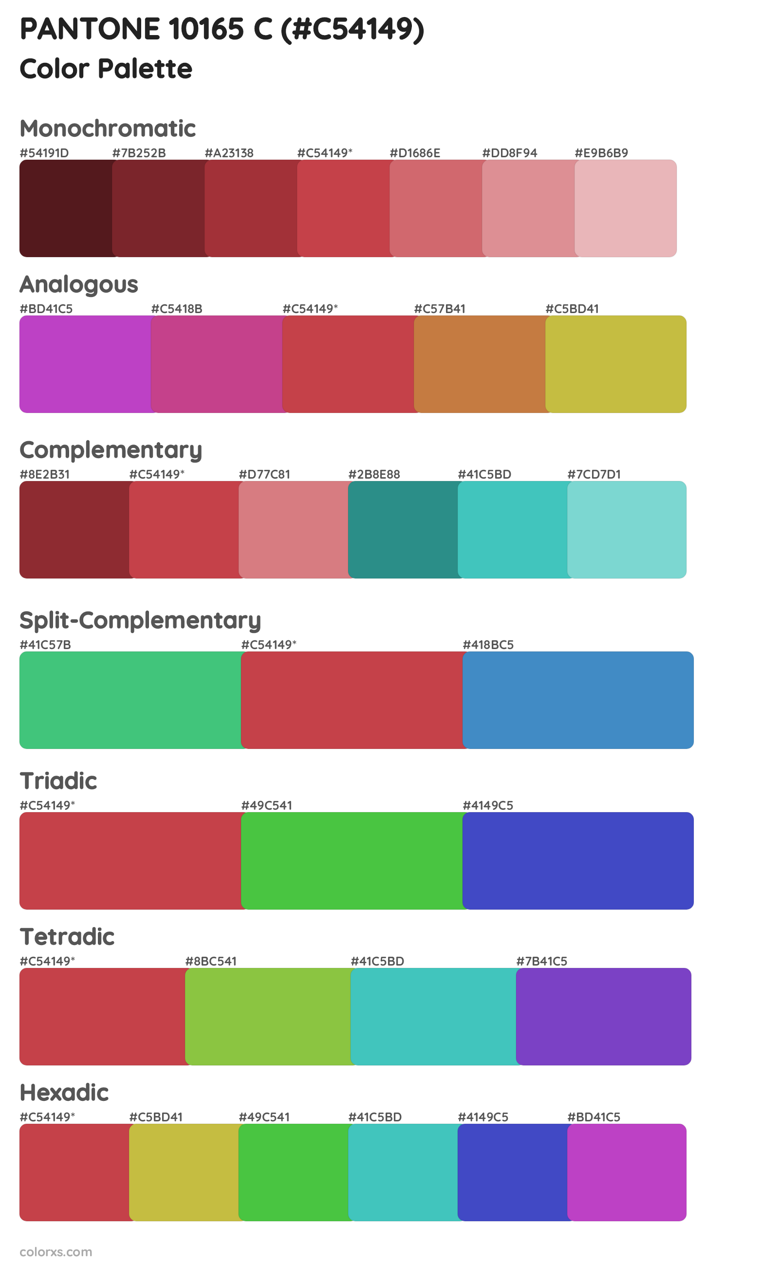 PANTONE 10165 C Color Scheme Palettes
