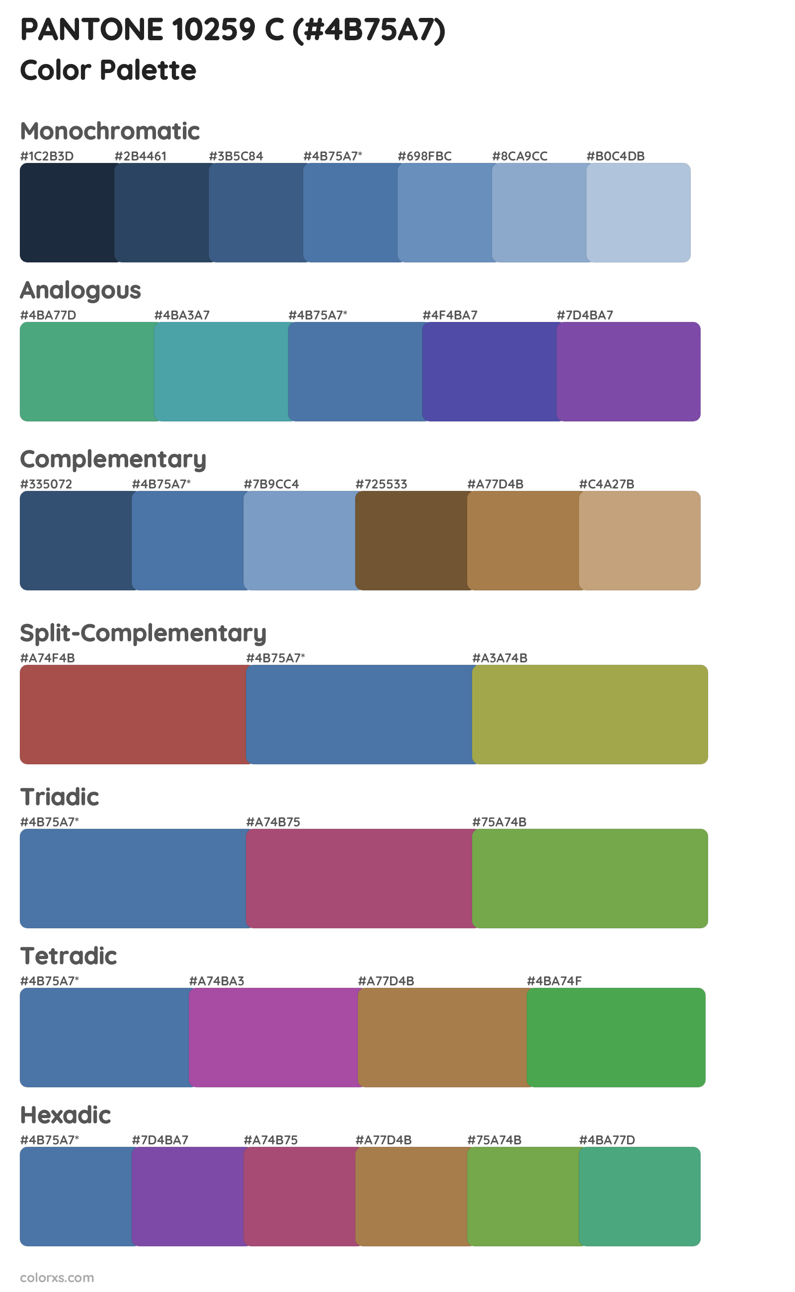 PANTONE 10259 C Color Scheme Palettes