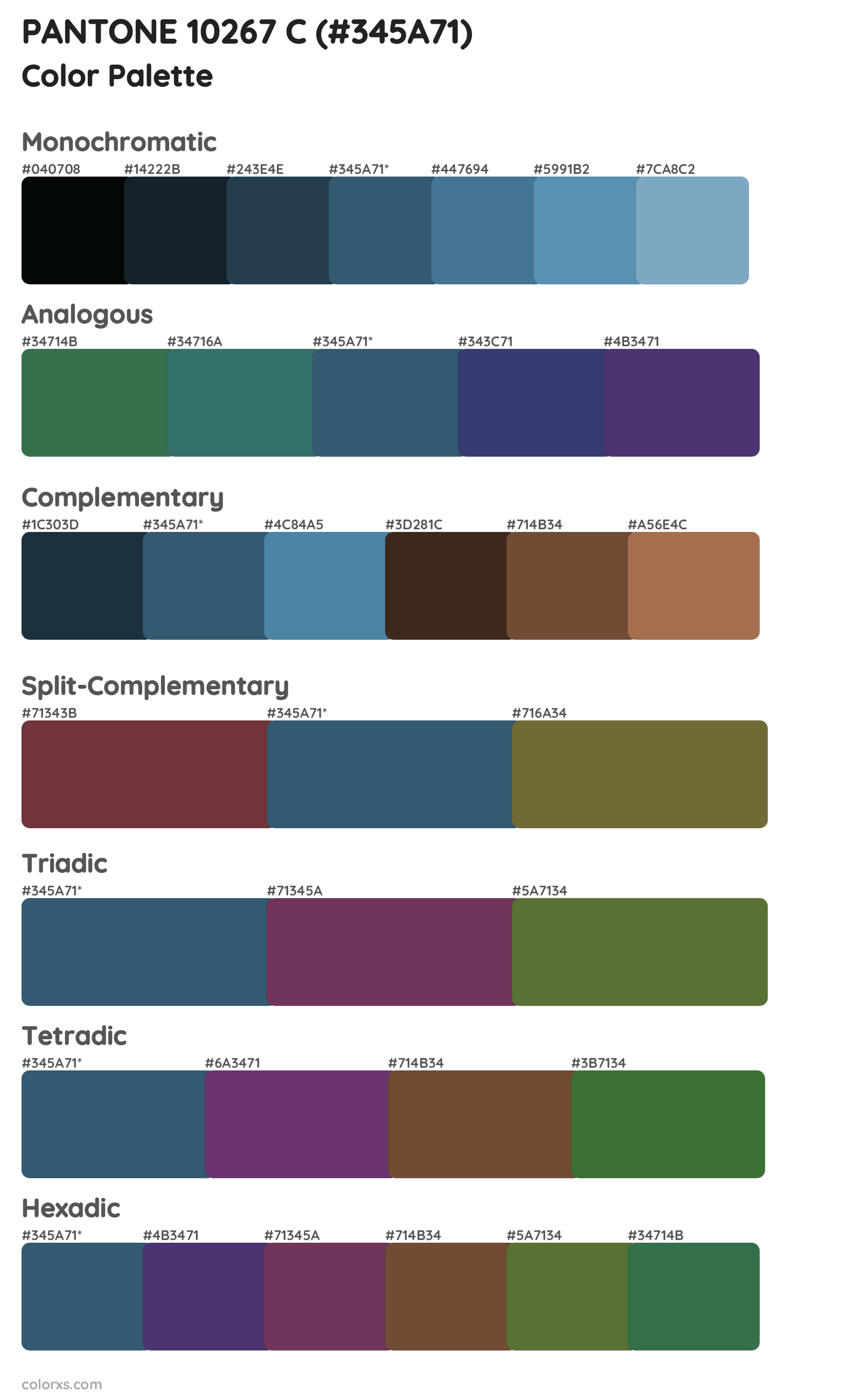 PANTONE 10267 C Color Scheme Palettes